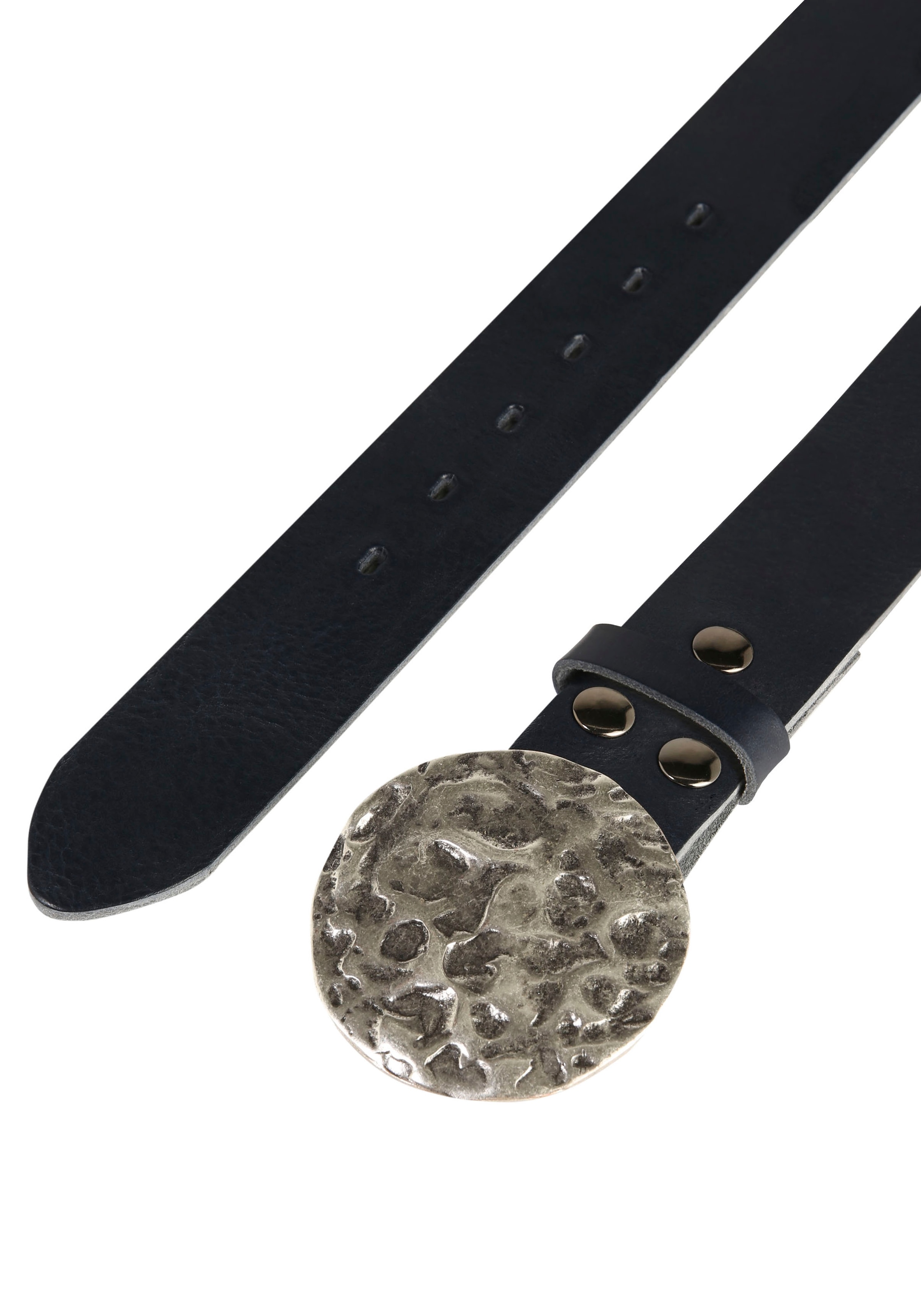 Rettungsring Gürtel Ledergürtel mit austauschbarer Schließe »Vollmond Silber«