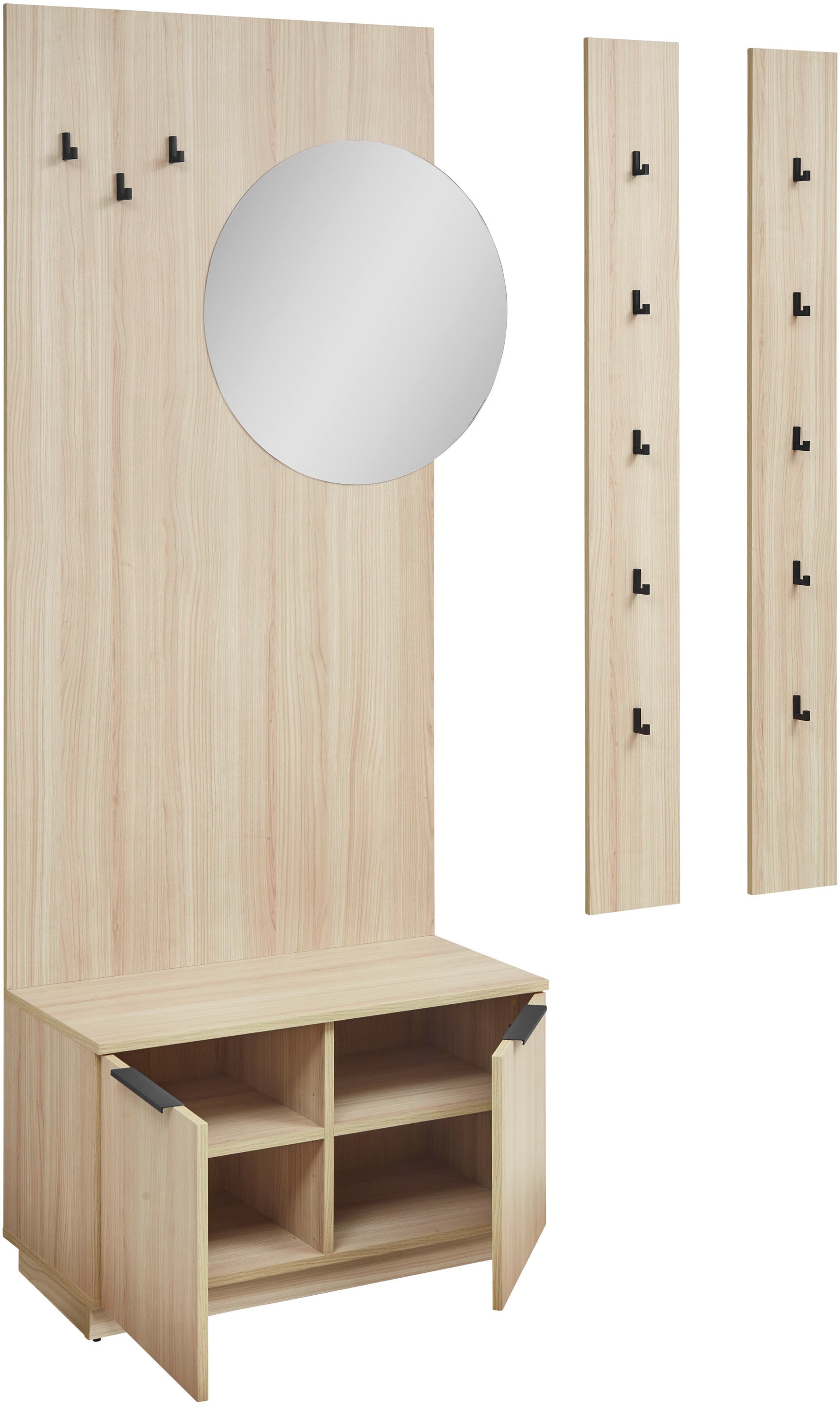 HBZ Kompaktgarderobe »Jimmy, Melaminbeschichtung, Griffleiste« 1 Stk. tlg. Breite 210cm, 4 Komponenten, Melaminbeschichtung