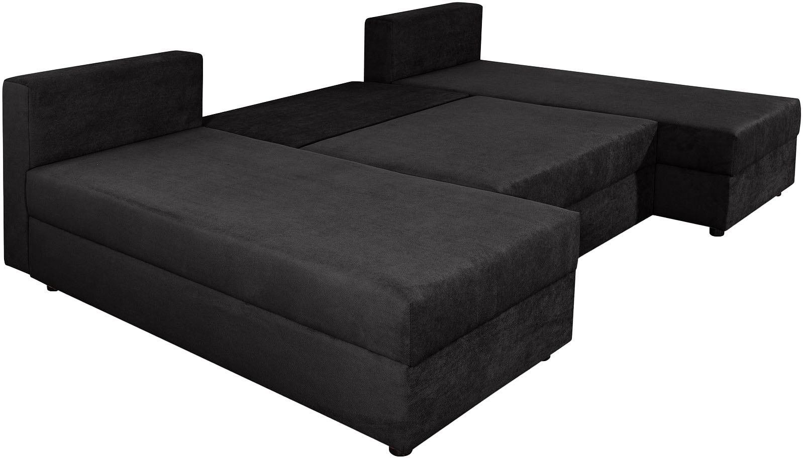 COLLECTION AB Wohnlandschaft »Pico U-Form, Breite 220, ohne Armlehne mit Schlaffunktion, Bettkasten«, Wohnlandschaft,2 X Ottomane,Polyätherschaum Polsterung