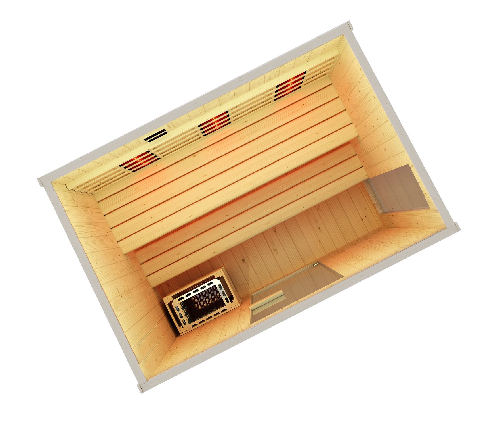 Sanotechnik Sauna »»LAHTI« Außensauna mit Infrarotkabine« geeignet für 6 Personen, Fichetnholz