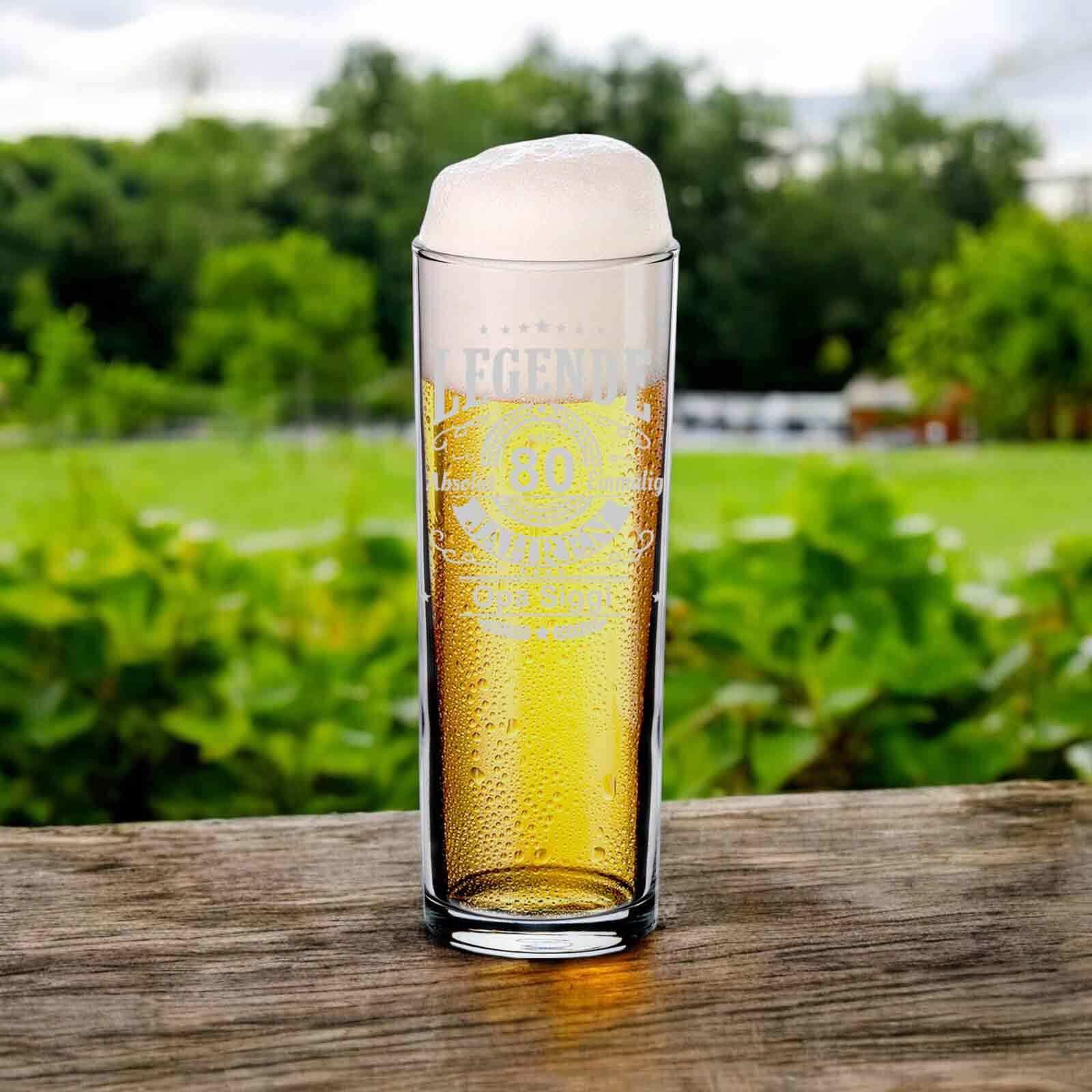 LUXENTU Bierglas »Kölschglas Kölner Stange mit Gravur Legende seit 80 Jahren 0,2 Liter transparent«