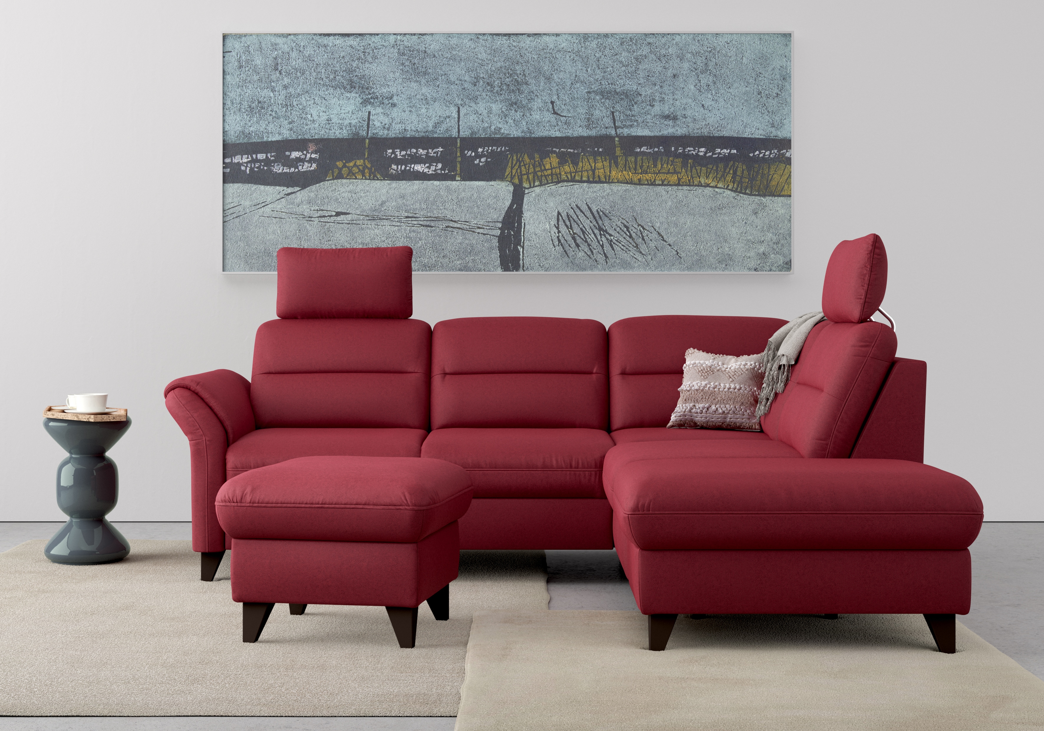 sit&more Ecksofa "Mellum L-Form" Federkern, wahlweise mit Schlaffunktion, Stauraum und Armteilfunktion