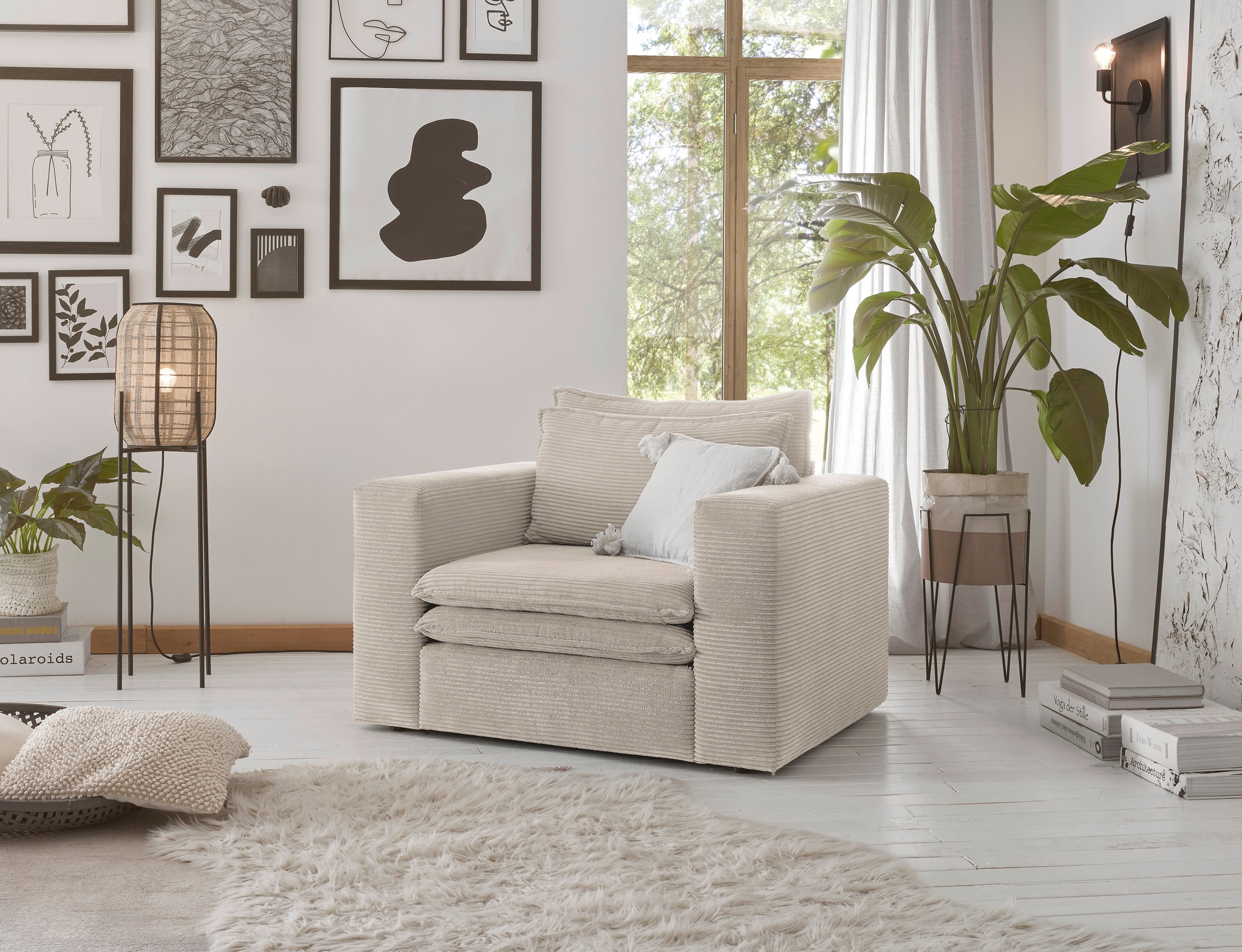 Places of Style Sessel »PIAGGE«, Hochwertiger Cord- passend zur Serie PIAGGE