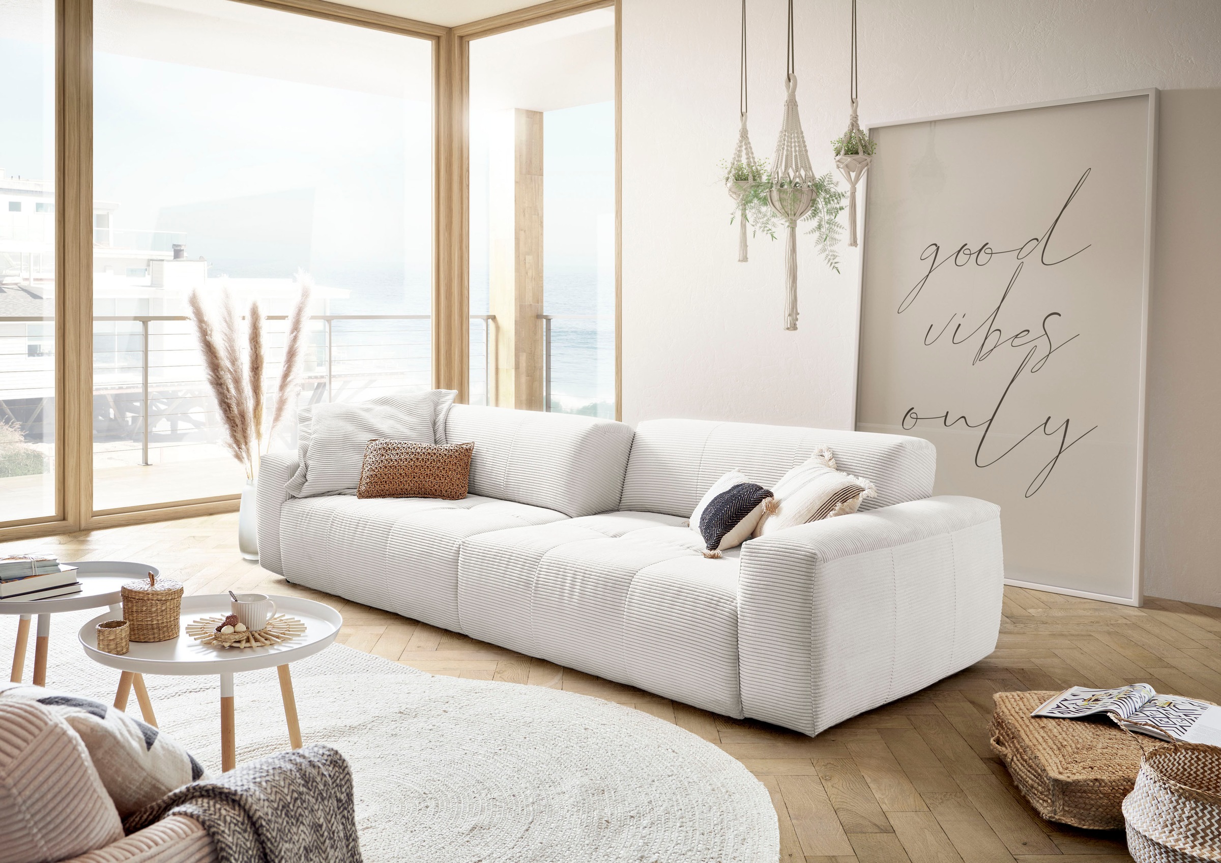 3C Candy Big-Sofa »Yoshy Mega Sofa mit Komfortfunktionen, modern und bequem,« Zwei Sitztiefen durch verstellbare Rückenlehne, Bezug in Cord