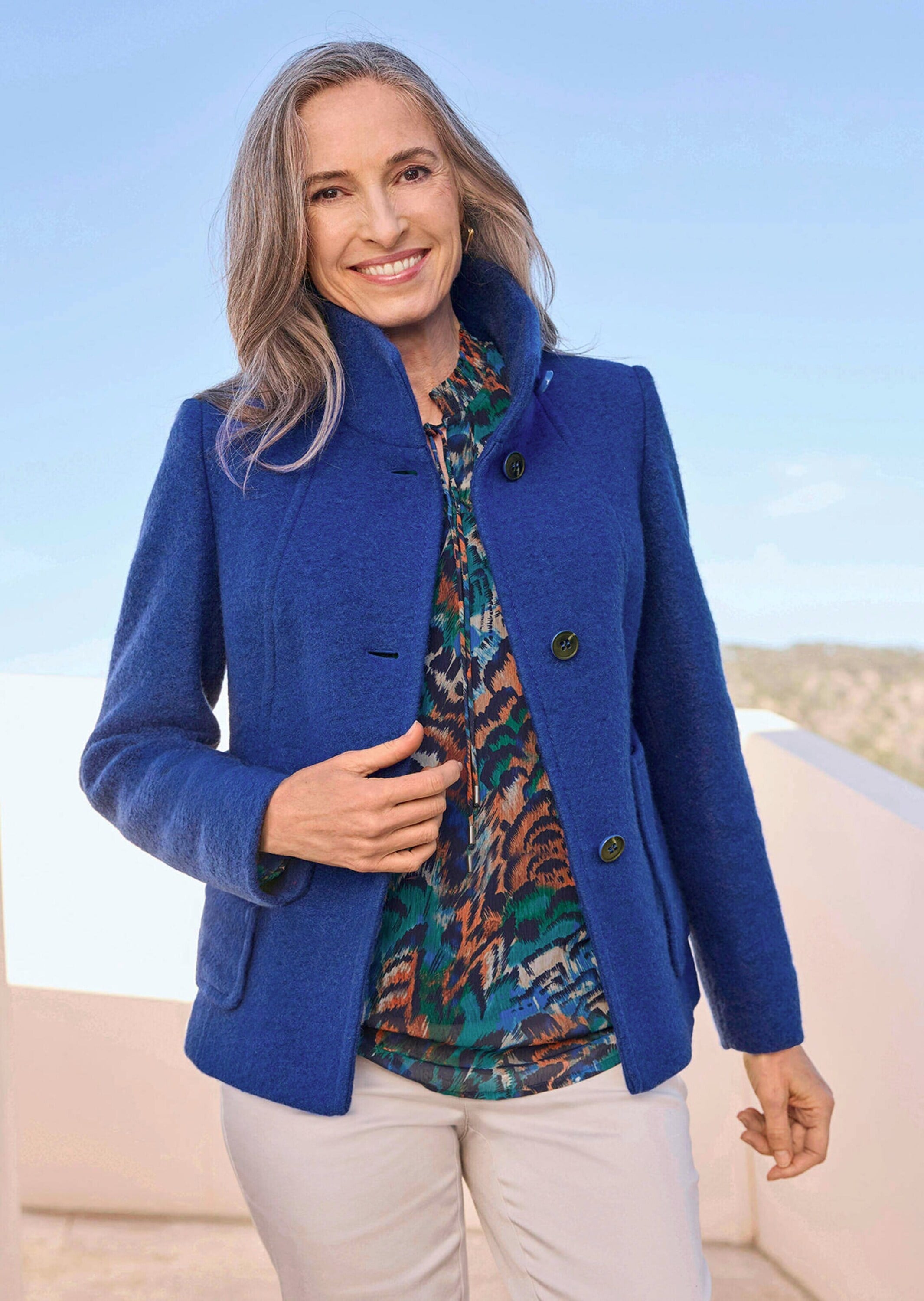 GOLDNER Wolljacke »Elegante Kurzjacke mit Stehkragen« besondere Nahtführung