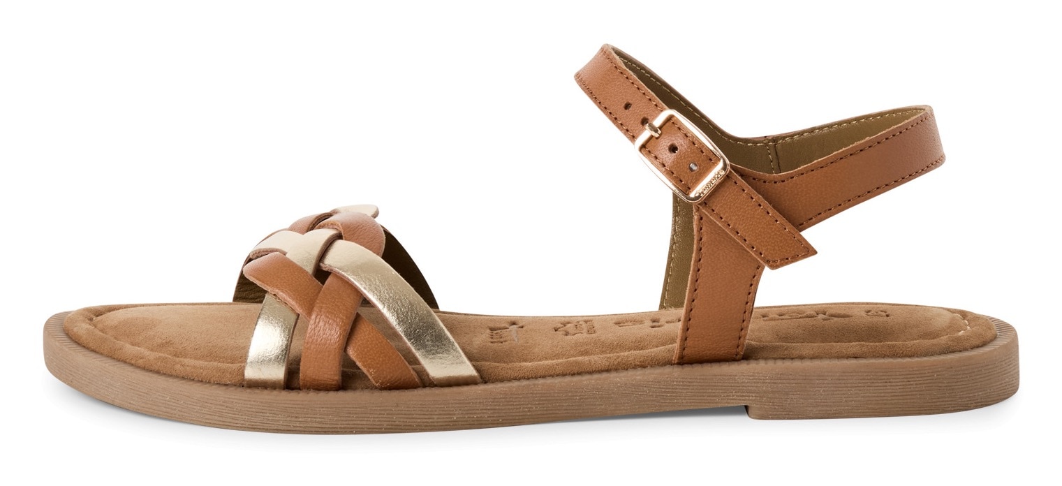 Tamaris Riemchensandale, Sandalette, Sommerschuh mit Riemchen in Flechtoptik