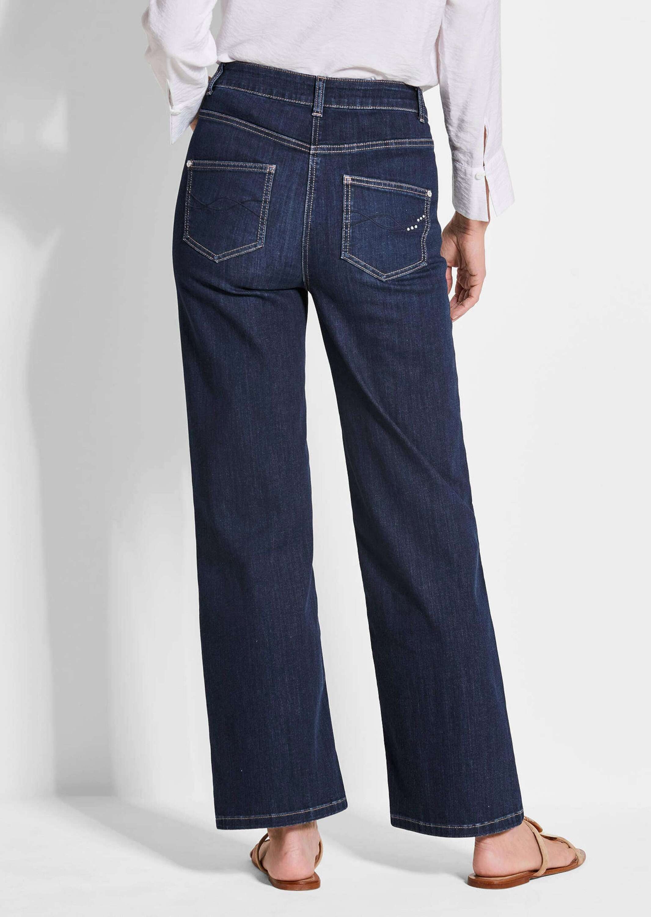 GOLDNER Stretch-Jeans »Denim Jeans mit weitem Bein«