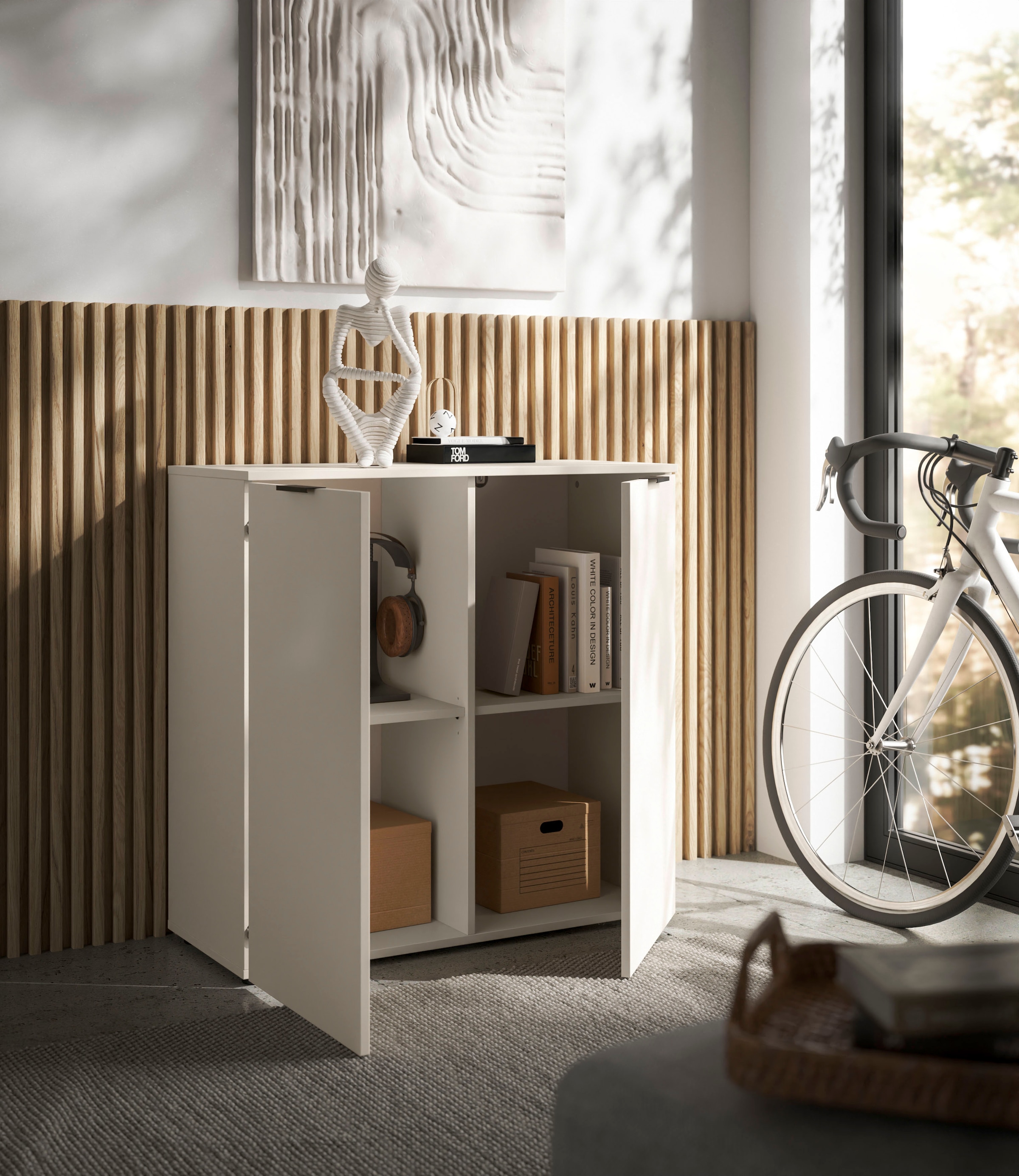 HBZ Sideboard »Linz Kommode, BxHxT 90x90x40cm« 1 Stk. tlg. Breite 90cm,Lip-Griff,Melaminbeschichtung