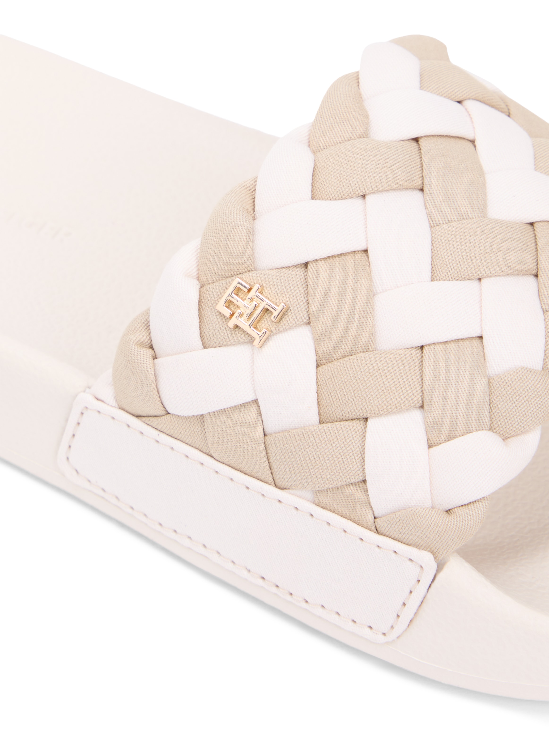 Tommy Hilfiger Pantolette »TH BRAIDED POOL SLIDE«  Plateau, Sommerschuh, Strandschuh mit geflochtener Bandage