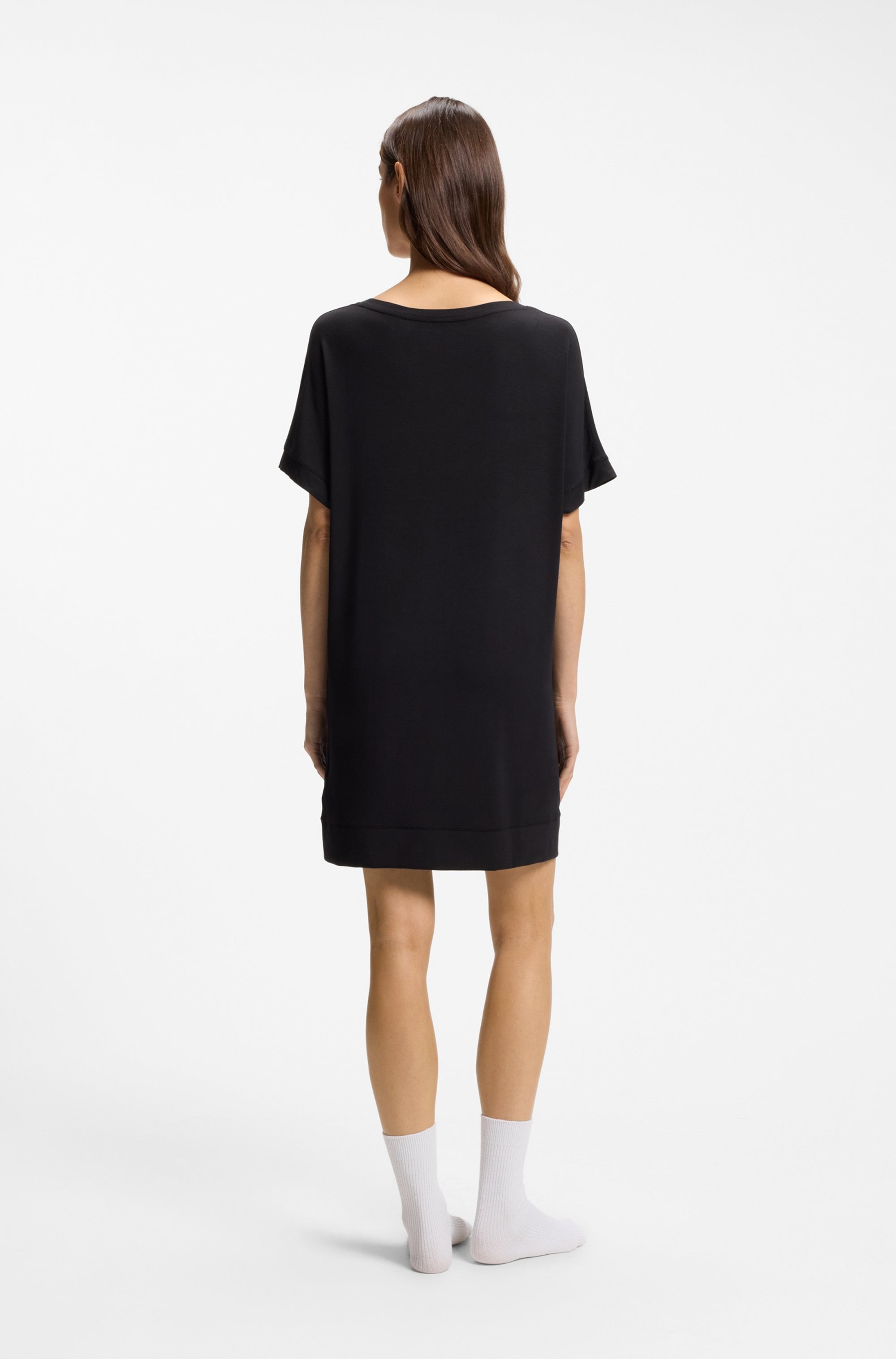 BOSS Nachthemd »Element_Nightie« Ohne Taschen aus Stretch-Jersey mit Logo-Print
