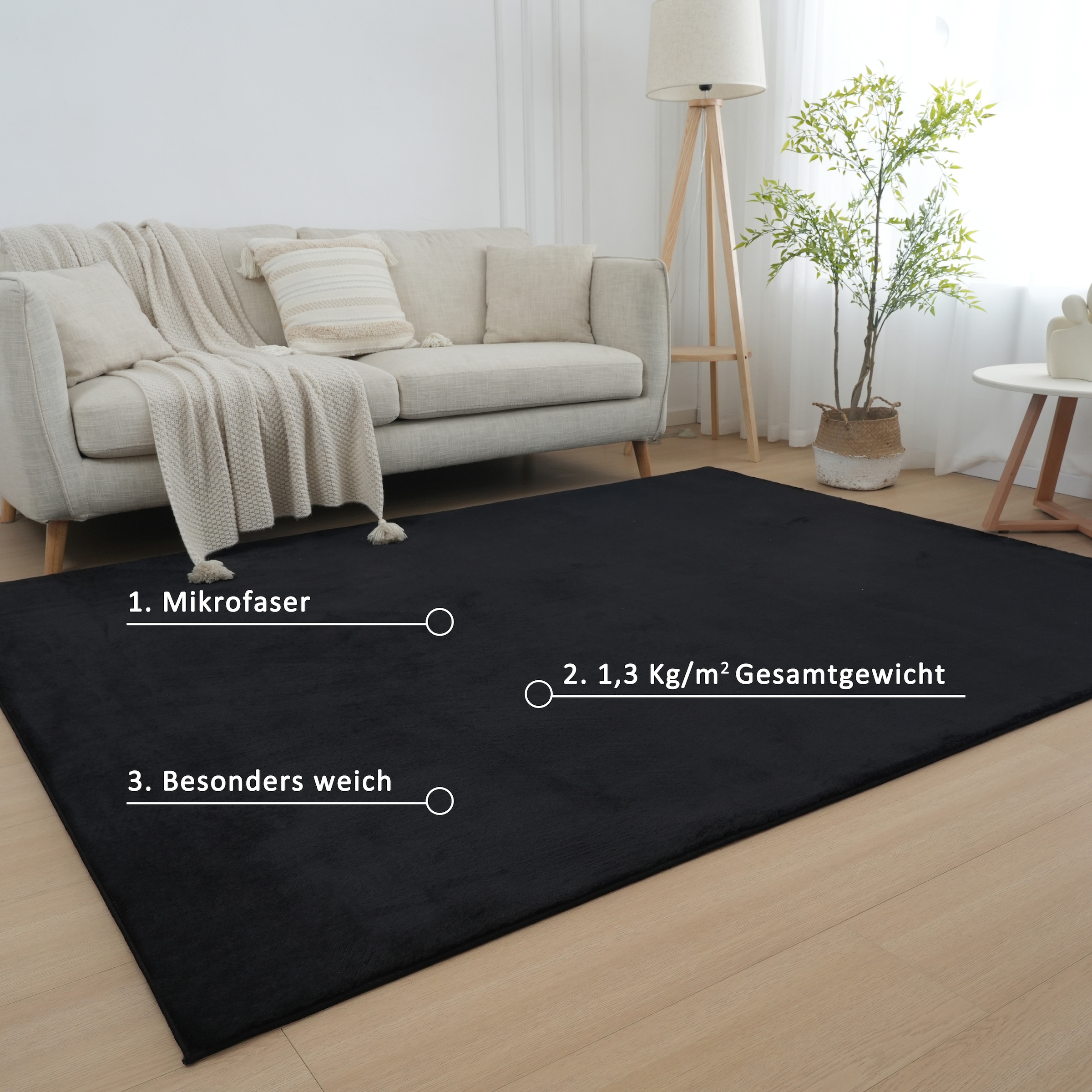 my home Fellteppich »Balu, Kunstfellteppich, Modern, Langflor Teppich« rechteckig 20 mm Höhe Kaninchenfell-Haptik, kuschelig, weich, Wohnzimmer, Schlafzimmer