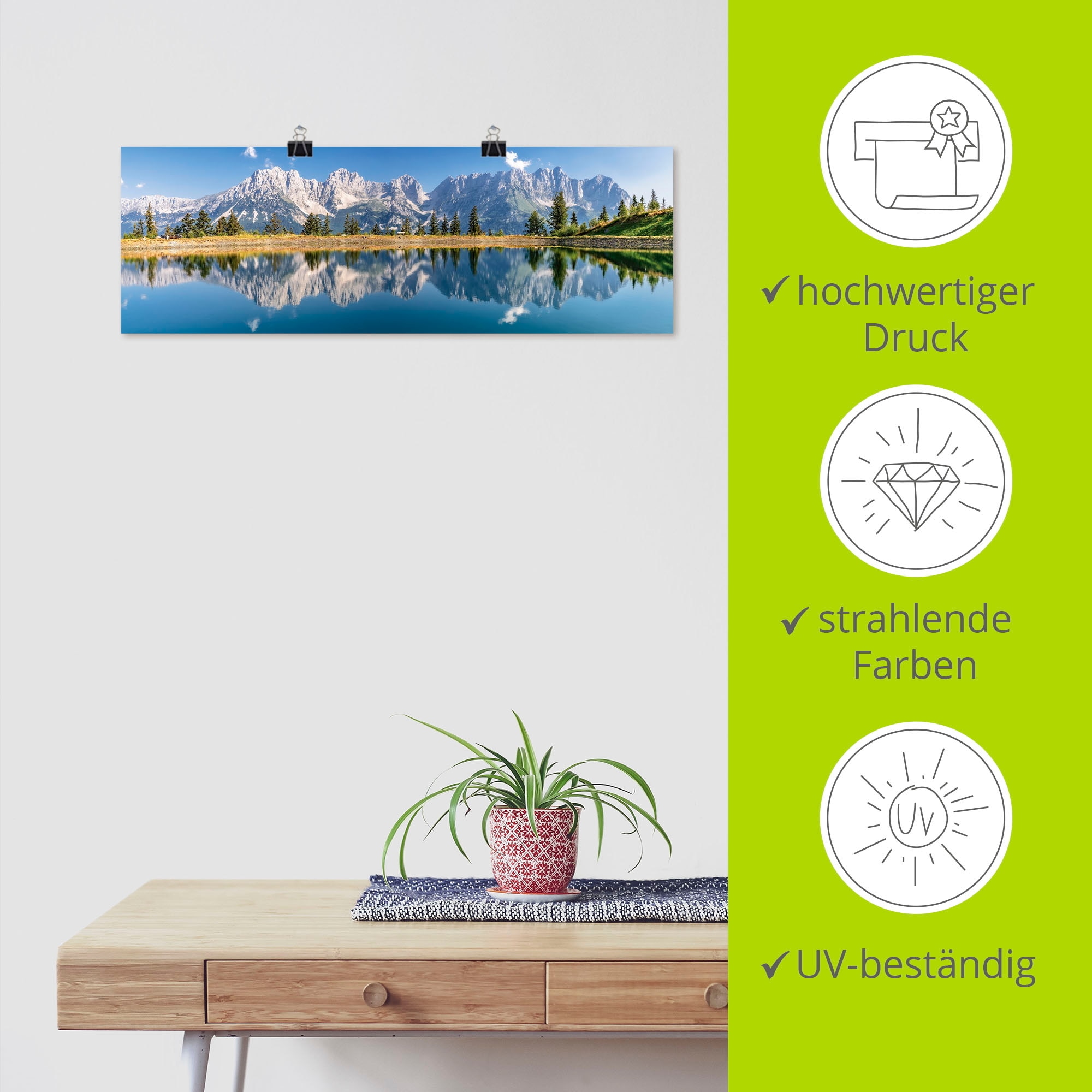 Artland Wandbild »Kaisergebirge Tirol« Berge & Alpenbilder 1 Stk. tlg. als Alubild, Leinwandbild, Poster in verschied. Größen