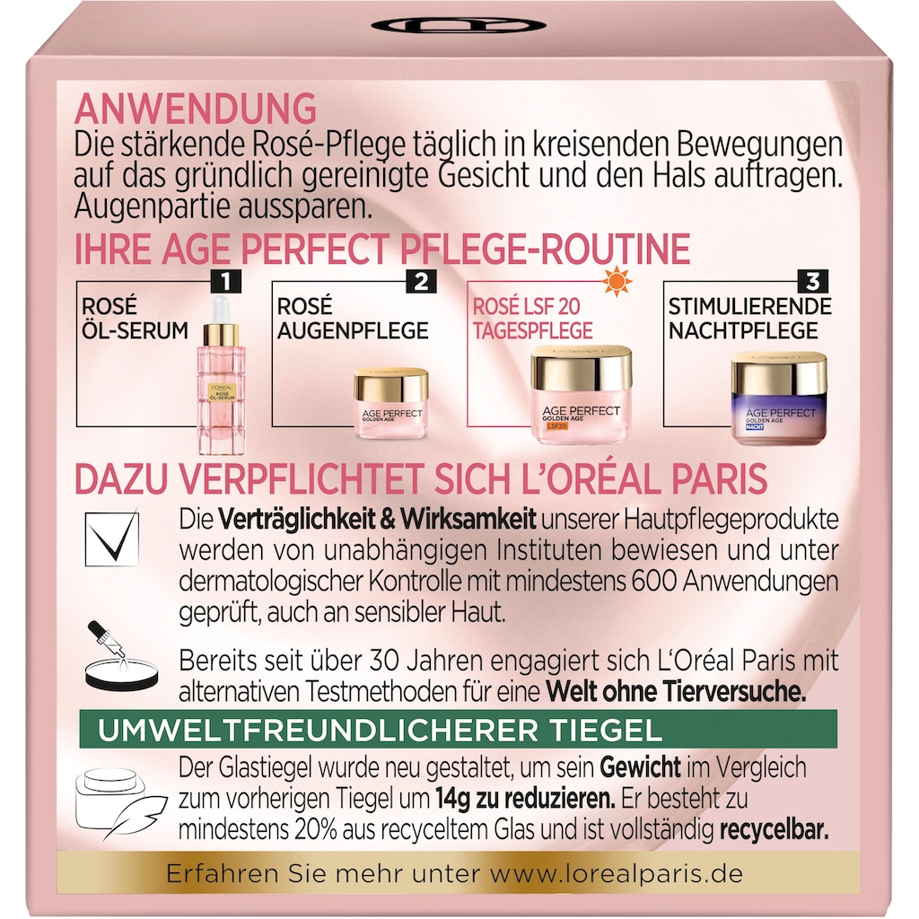 L'ORÉAL PARIS Feuchtigkeitscreme »Age Perfect Golden Age Rosé-Tagespflege LSF20«