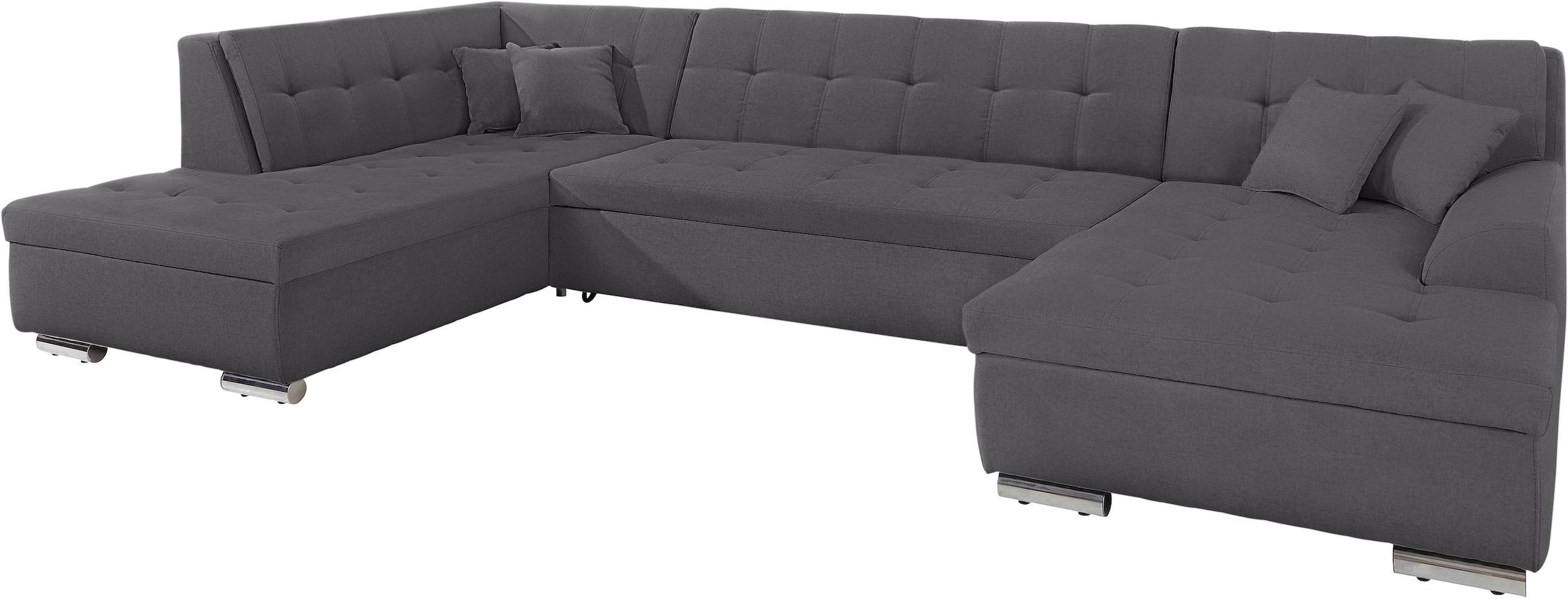 DOMO collection Wohnlandschaft »Aversa U-Form« wahlweise mit Bettfunktion, frei im Raum stellbar