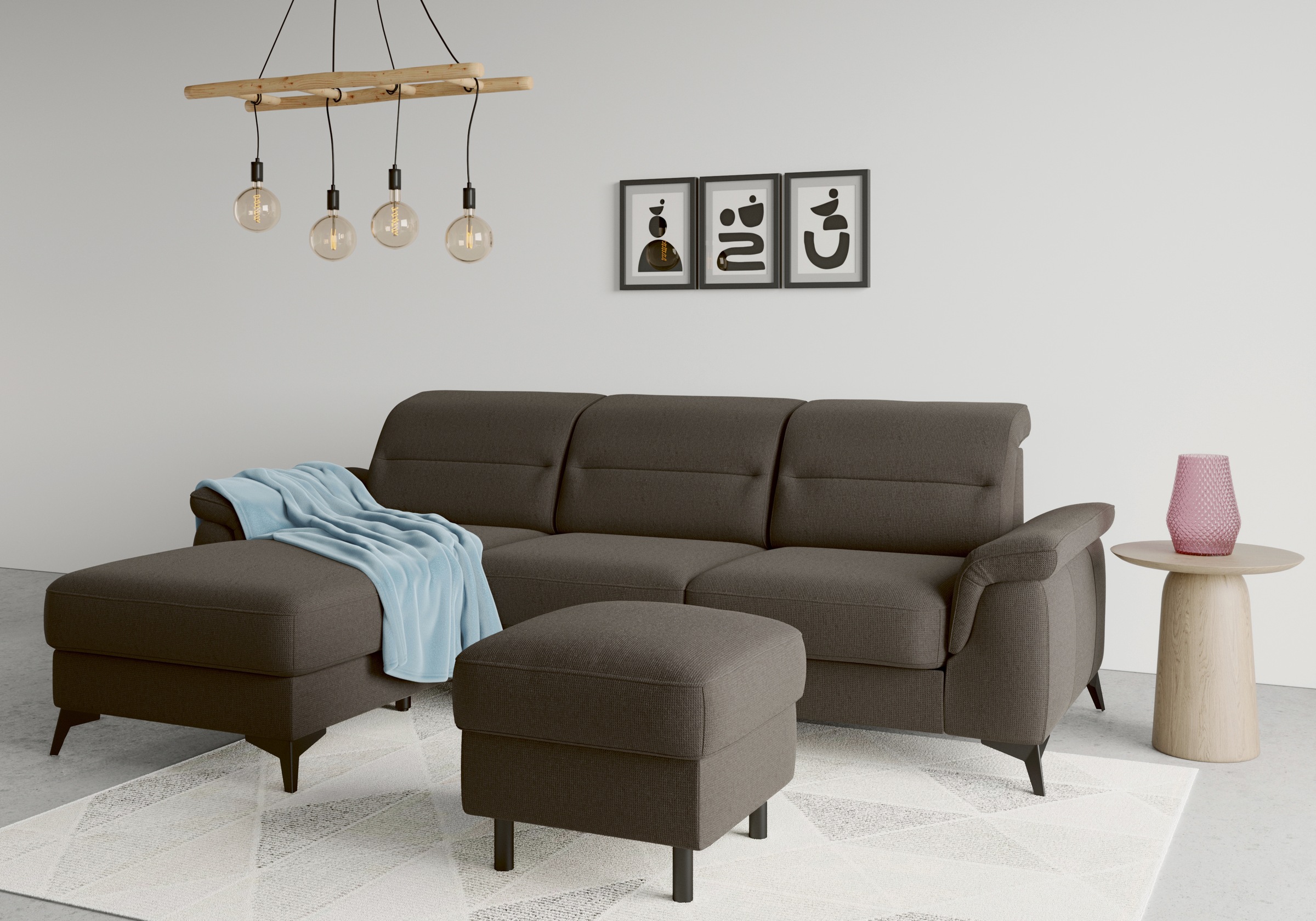 sit&more Ecksofa »Sinatra L-Form«, mit Recamiere, optional mit Kopfteilverstellung und Armteilfunktion