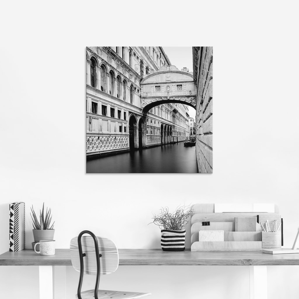 Artland Glasbild »Seufzerbrücke«, Italien, (1 St.)