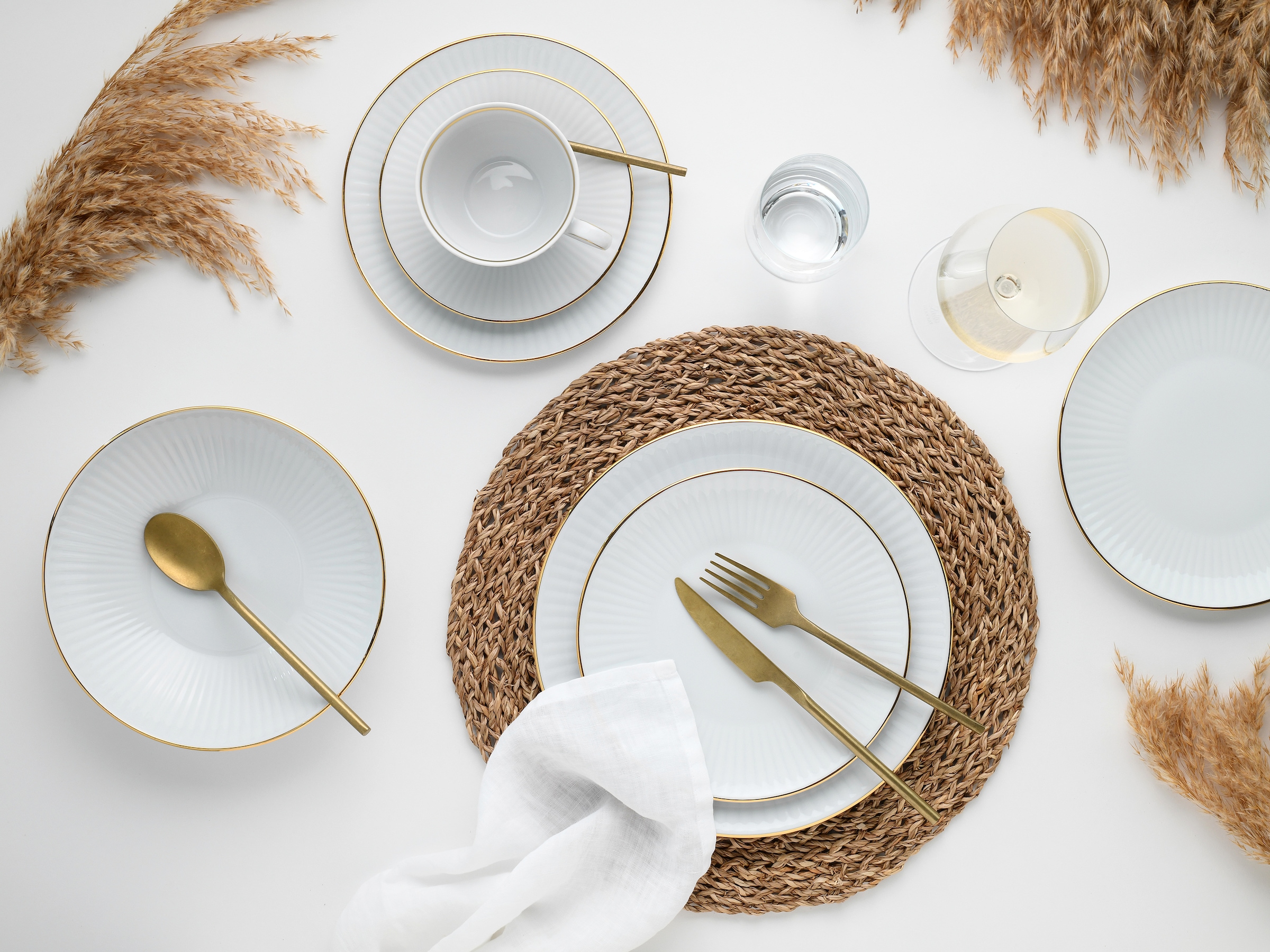 CreaTable Kombiservice »Valencia Gold, Kombi-Service 30-tlg« Elegant, Goldrand