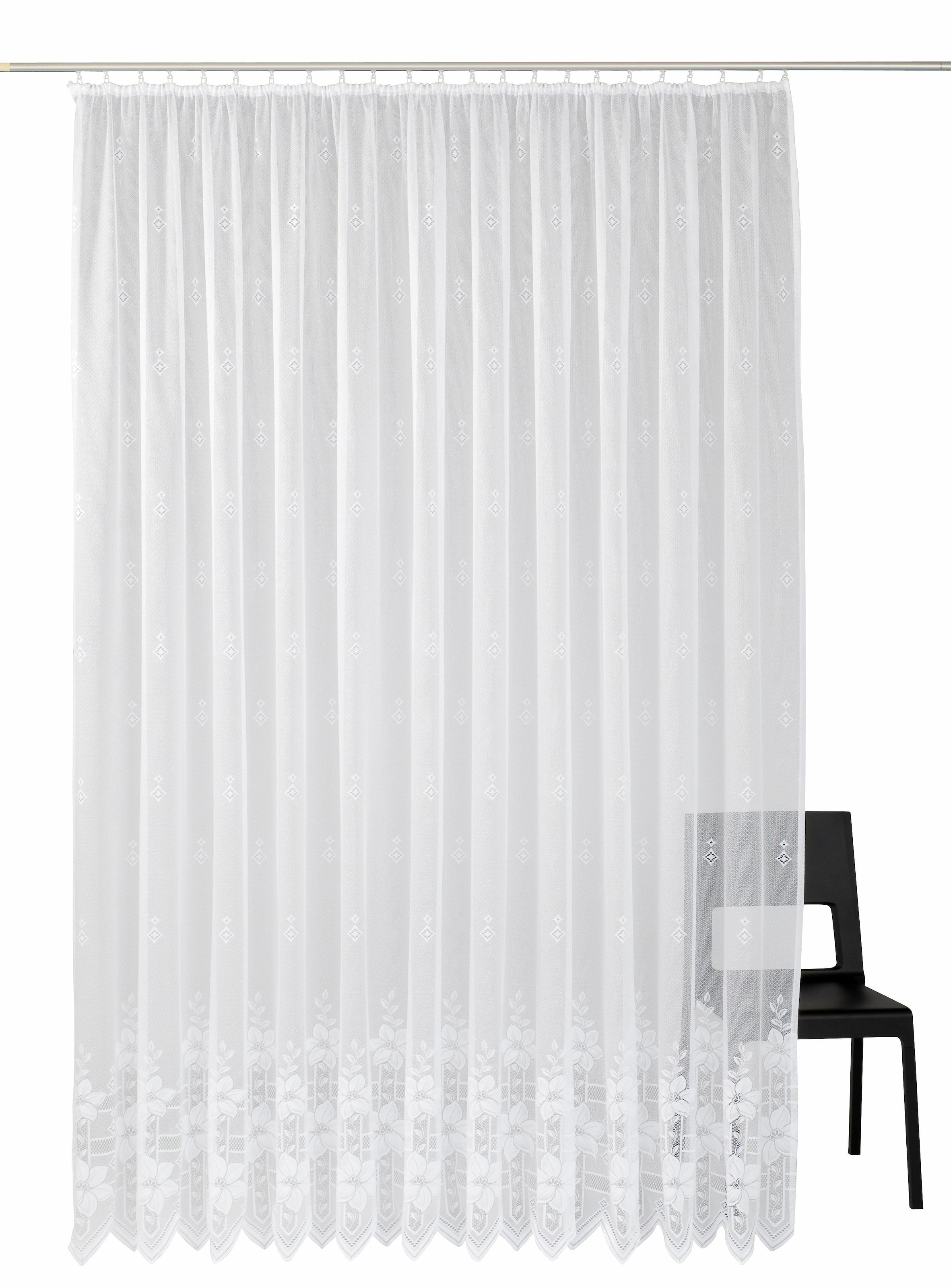 Weckbrodt Gardine »Wien« Kräuselband 1 Stk. tlg. Jacquard, strukturiert, Allover,floral,halbtransparent, Bordüre, Store