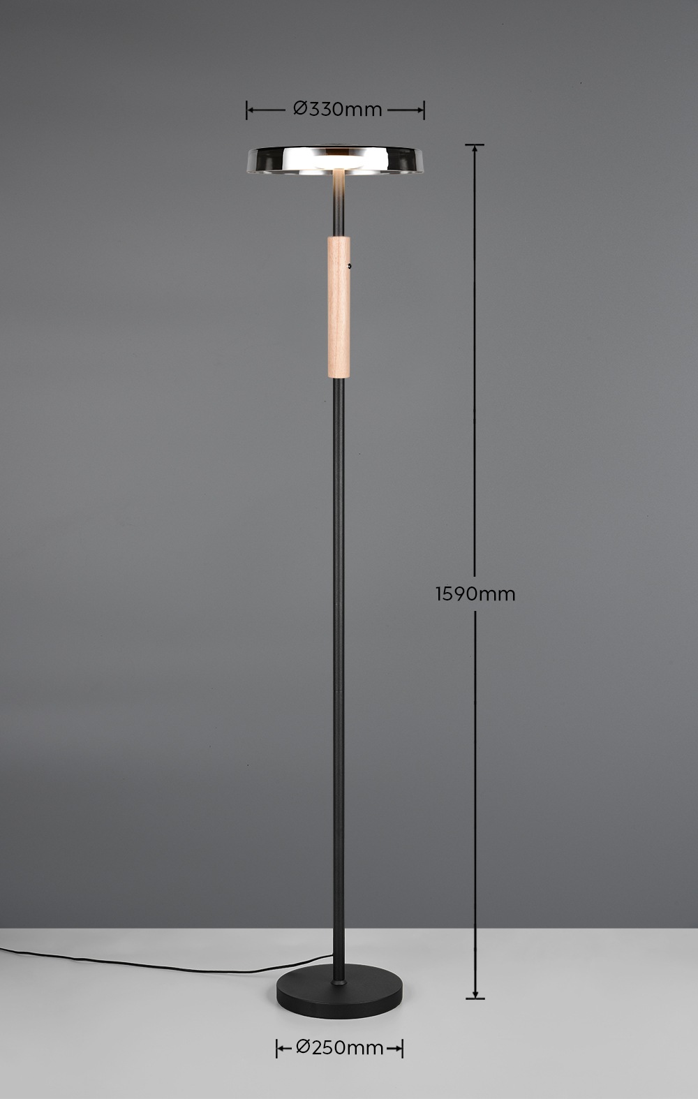 TRIO Leuchten LED Stehlampe »CELESTE, LED Stehleuchte mit 4-Stufen Touchdimmer 15W warmweiß 3000K« LED-Board 1 Stk. Warmweiß 1750 Lumen Höhe 160cm, Stehlampe mit Glasschirm Ø 33cm, Memoryfunktion