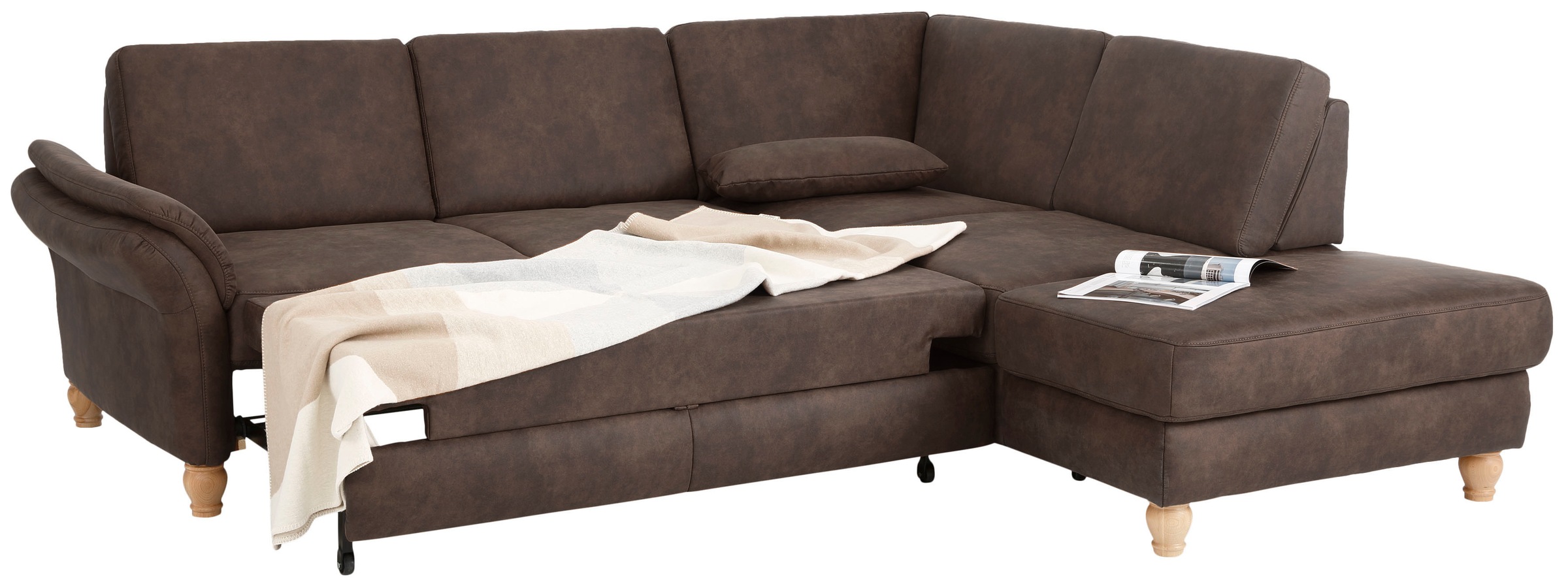Home affaire Ecksofa »Palace L-Form«, incl. Sitztiefenverstellung, wahlweise mit Bettfunktion und Stauraum