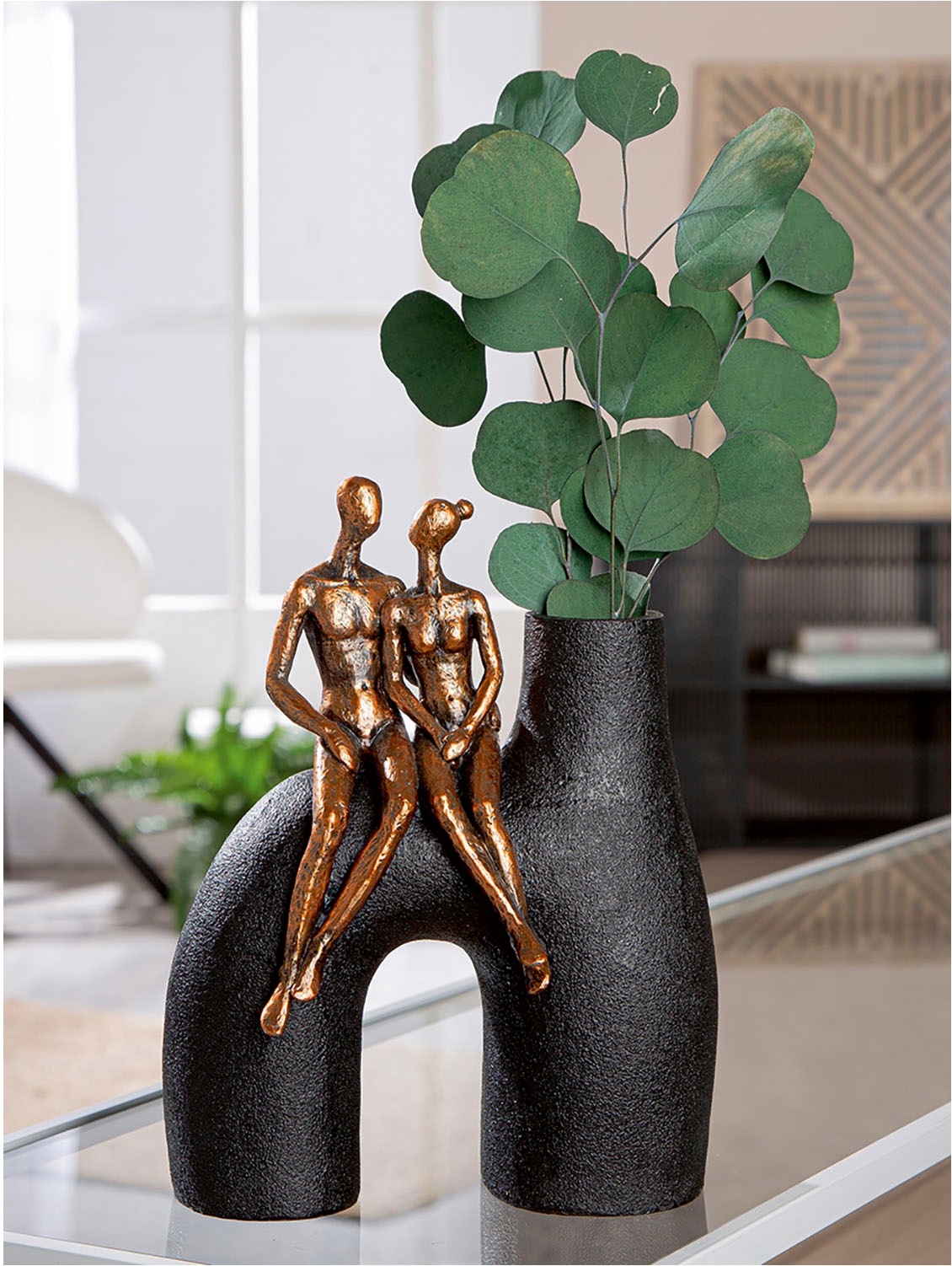 Casablanca by Gilde Tischvase »Vase Mann; Frau Movement schwarz H. 25,5 cm«, (1 St.)