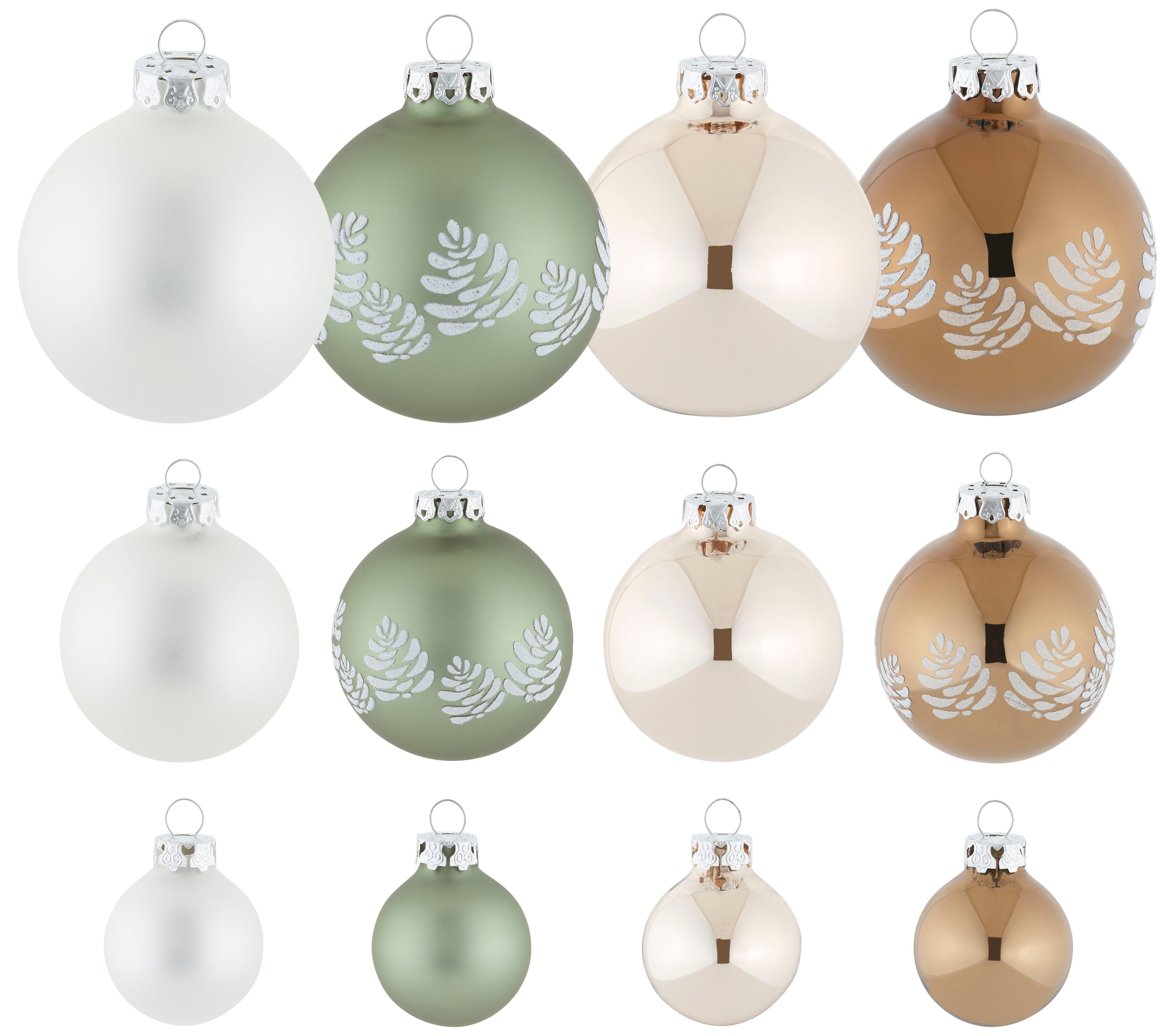 Thüringer Glasdesign Weihnachtsbaumkugel »Nature, Weihnachtsdeko, (Set, und 30 St.), handdekoriert mundgeblasen Christbaumschmuck, Glas«, kaufen Christbaumkugeln online