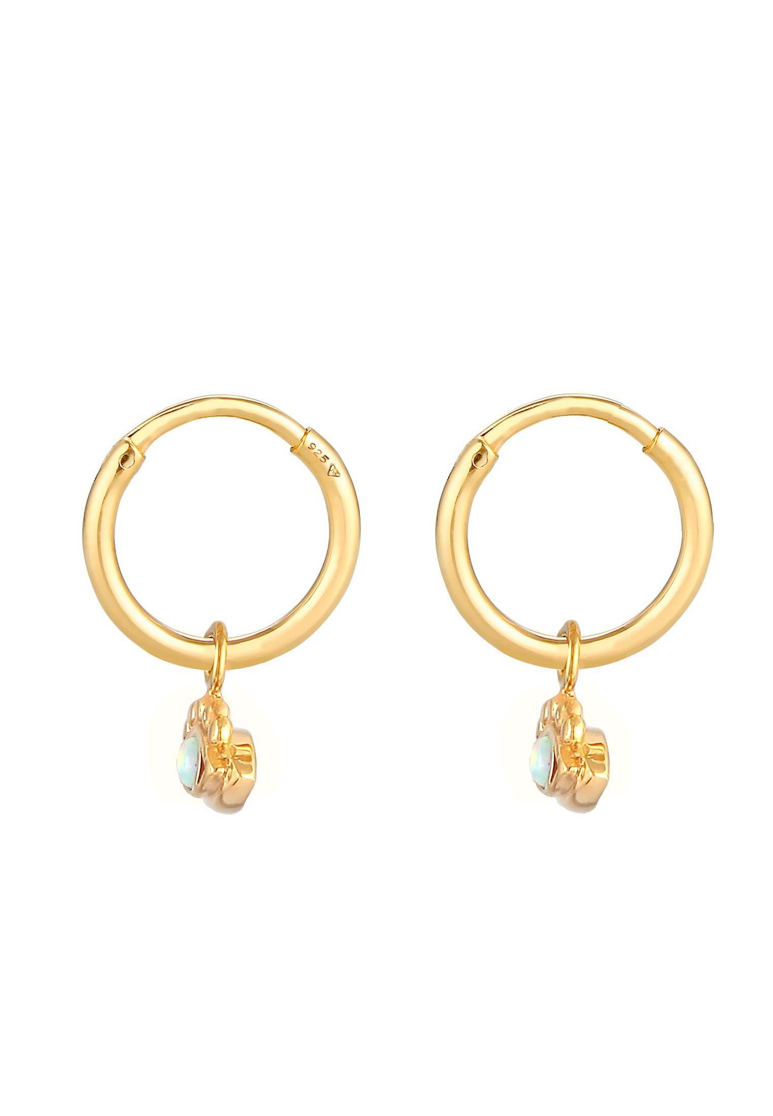 Elli Paar Ohrhänger »Ohrringe Creolen Hänger Evil Eye Opal Edelstein 925 Silber«