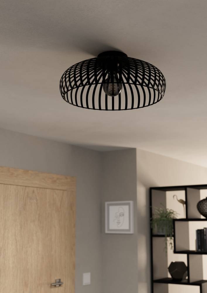 EGLO Deckenleuchte »MOGANO 3«, 1 flammig, Leuchtmittel E27 | ohne Leuchtmittel, Deckenleuchte, Metall in Schwarz, Flurlampe mit E27 Fassung, Ø 43 cm