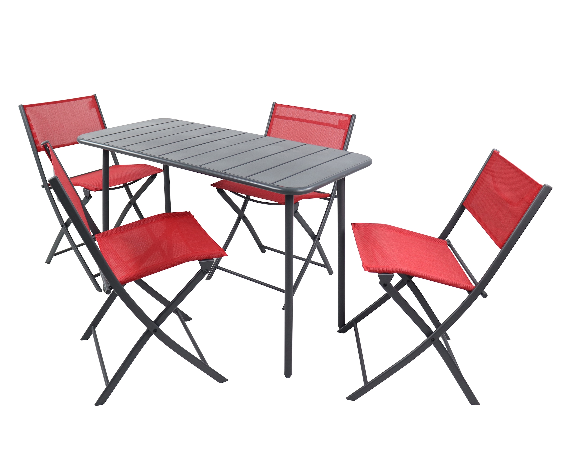VCM Garten-Essgruppe »VCM 5-tlg Gartenmöbel Set | Sitzgruppe Essgruppe | 1xTisch, 4x Stühle | Tisch Maße ca. H. 72 x B. 110 x T. 55 cm | Klappbar | Garten Set - Sumila« Sumila, 5 Stk. tlg.