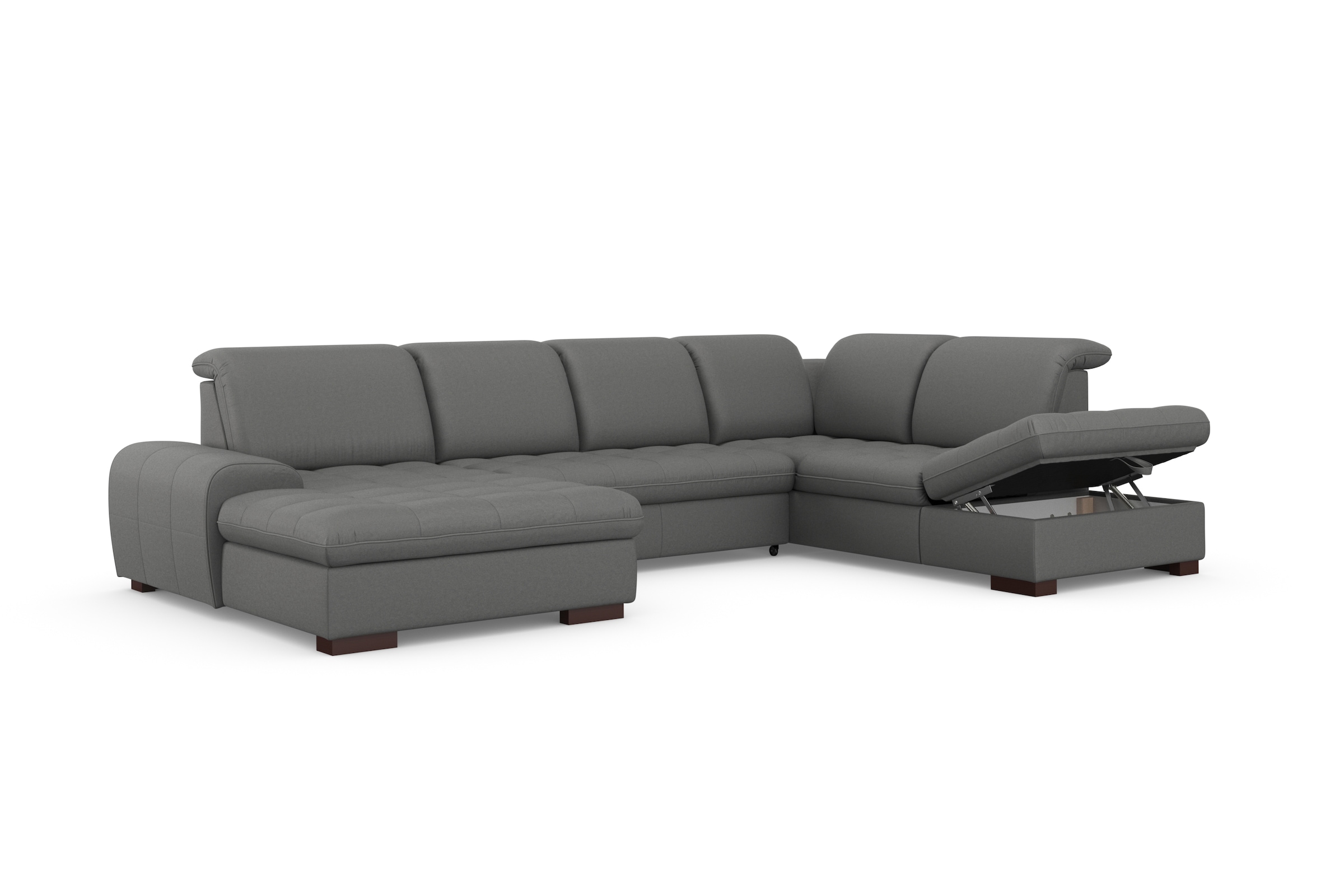 sit&more Wohnlandschaft »Luxor U-Form«, wahlweise mit Bettfunktion, Bettkasten und Kopfteilverstellung