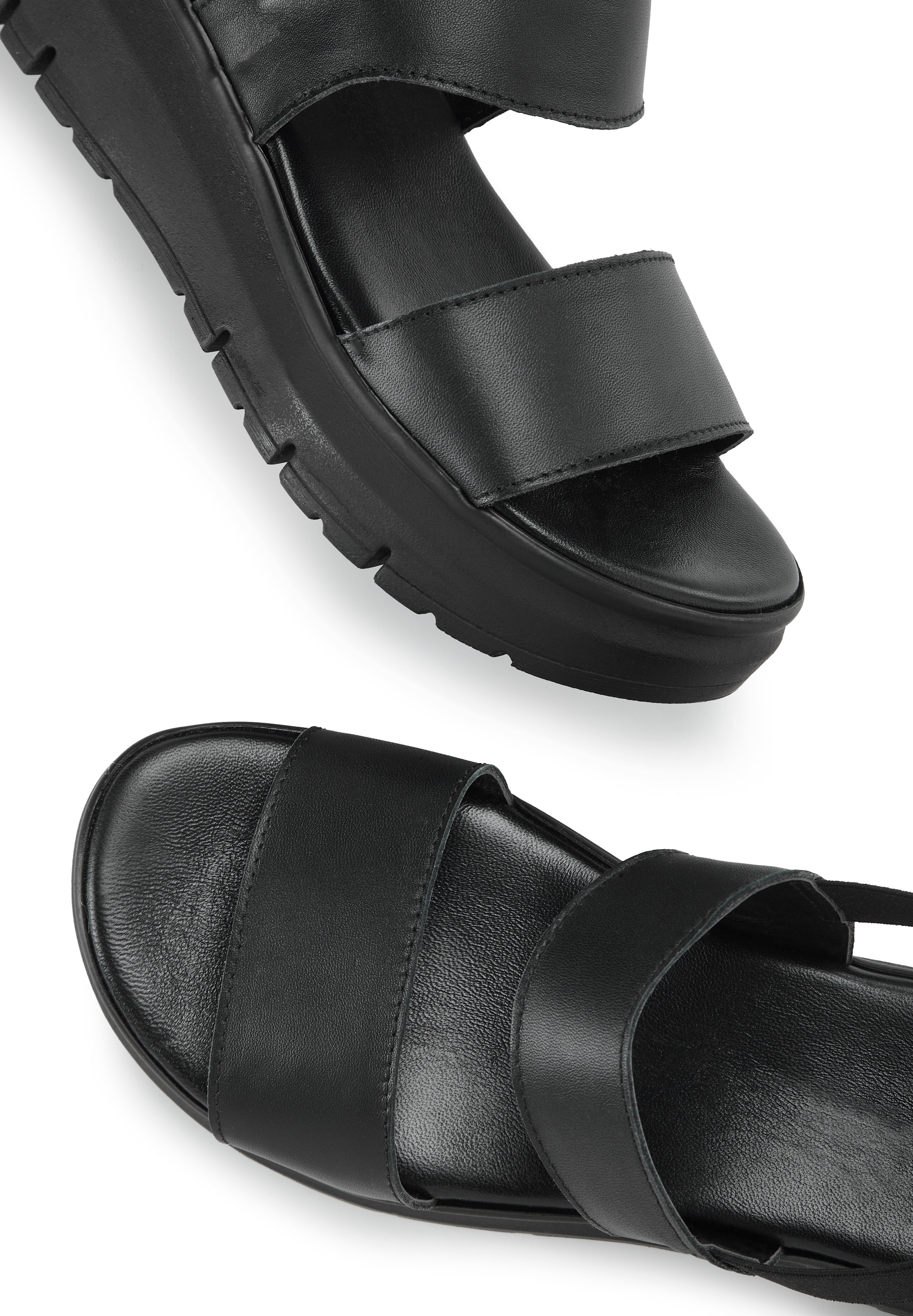 French Connection Sandale »Sommerschuhe, Sandalette, Ledersandalette, offener Schuh, Ledersandale«  NEU aus hochwertigem Leder mit leichtem Keilabsatz und Plateausohle