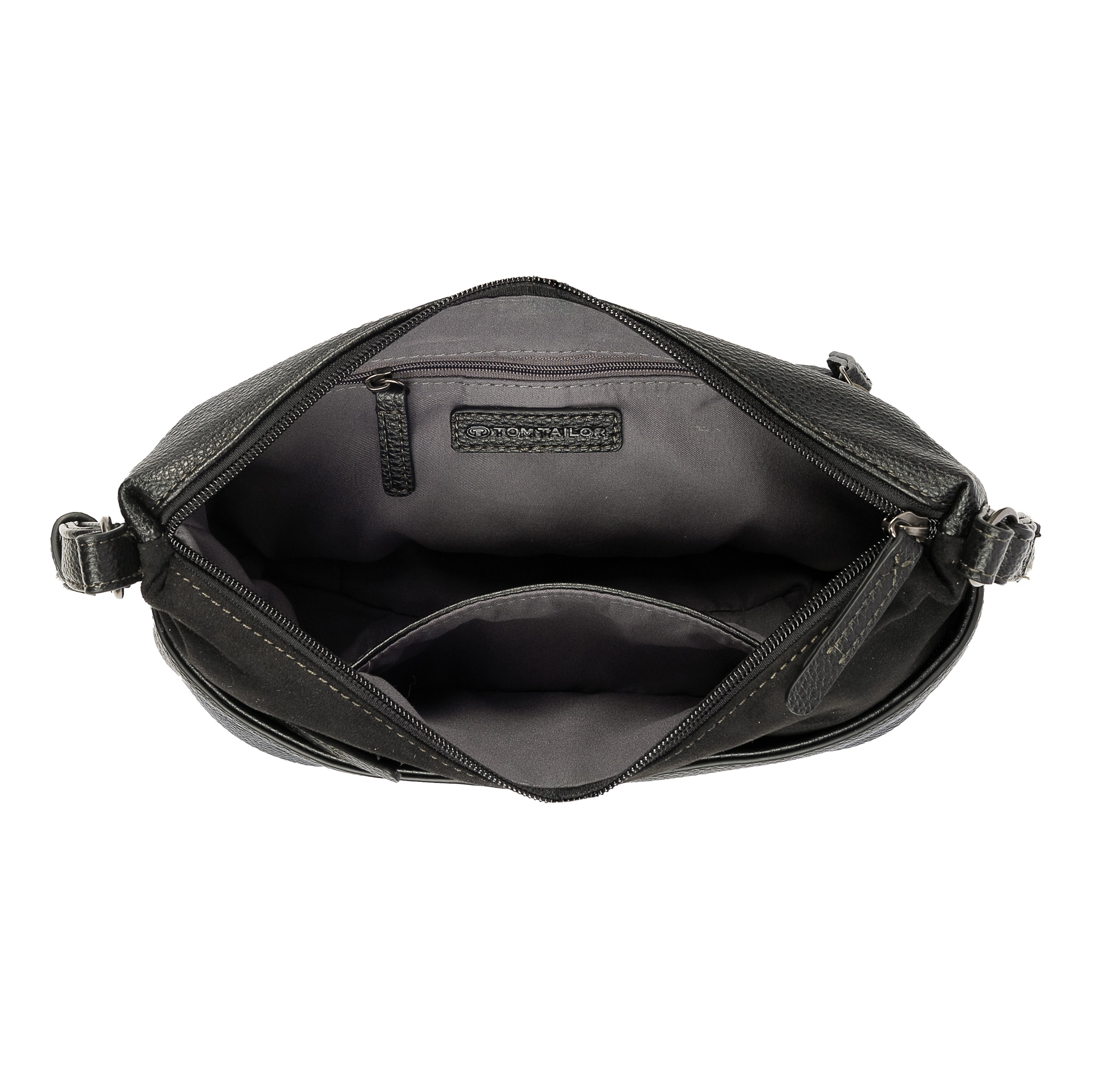 TOM TAILOR Handtasche »Miha« weiches Veloursimitat mit soft genarbtem Lederimitat und viel Platz