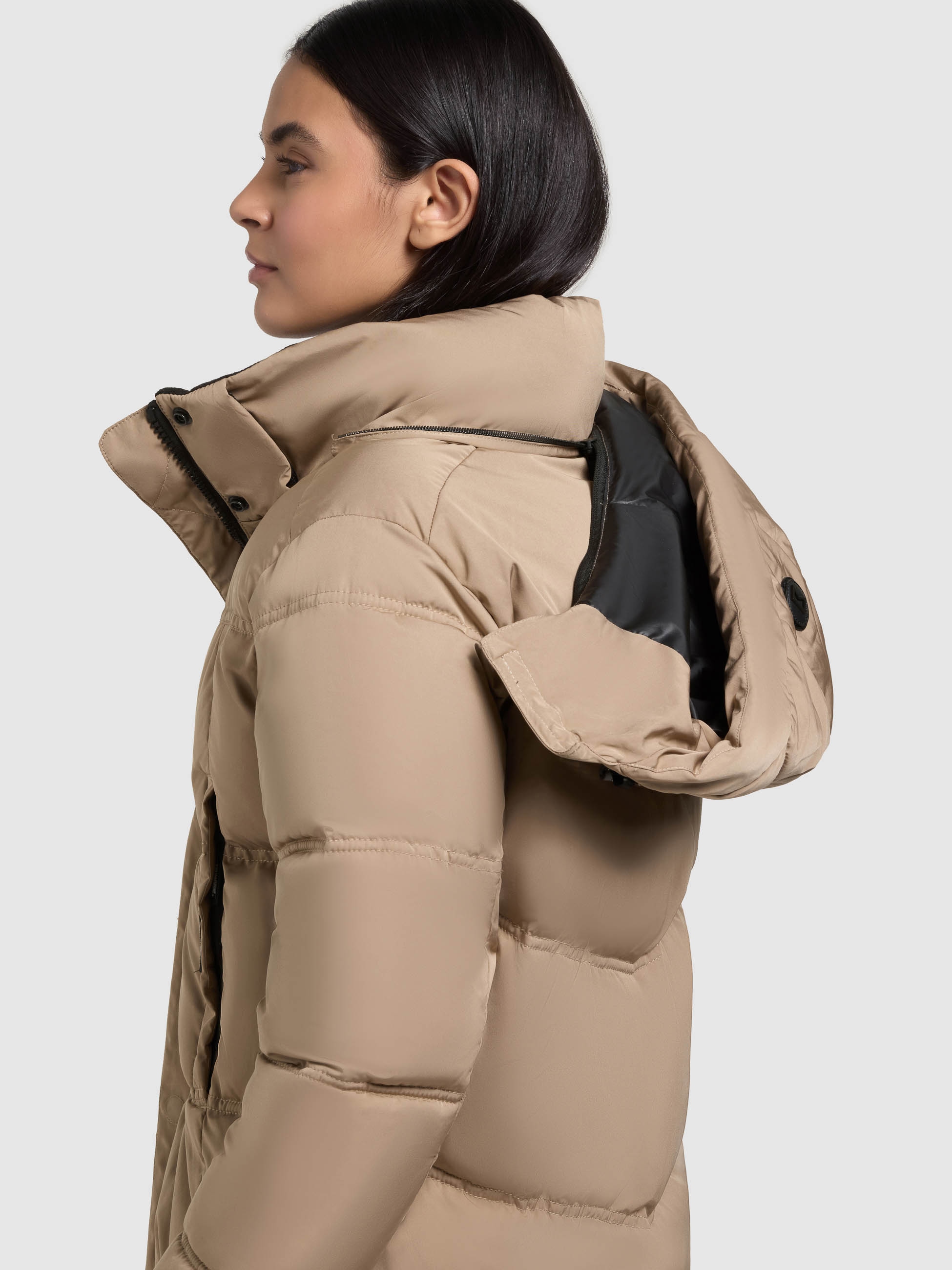 khujo Steppmantel »GRAYA2« Windschutzblende mit Magnetverschluss