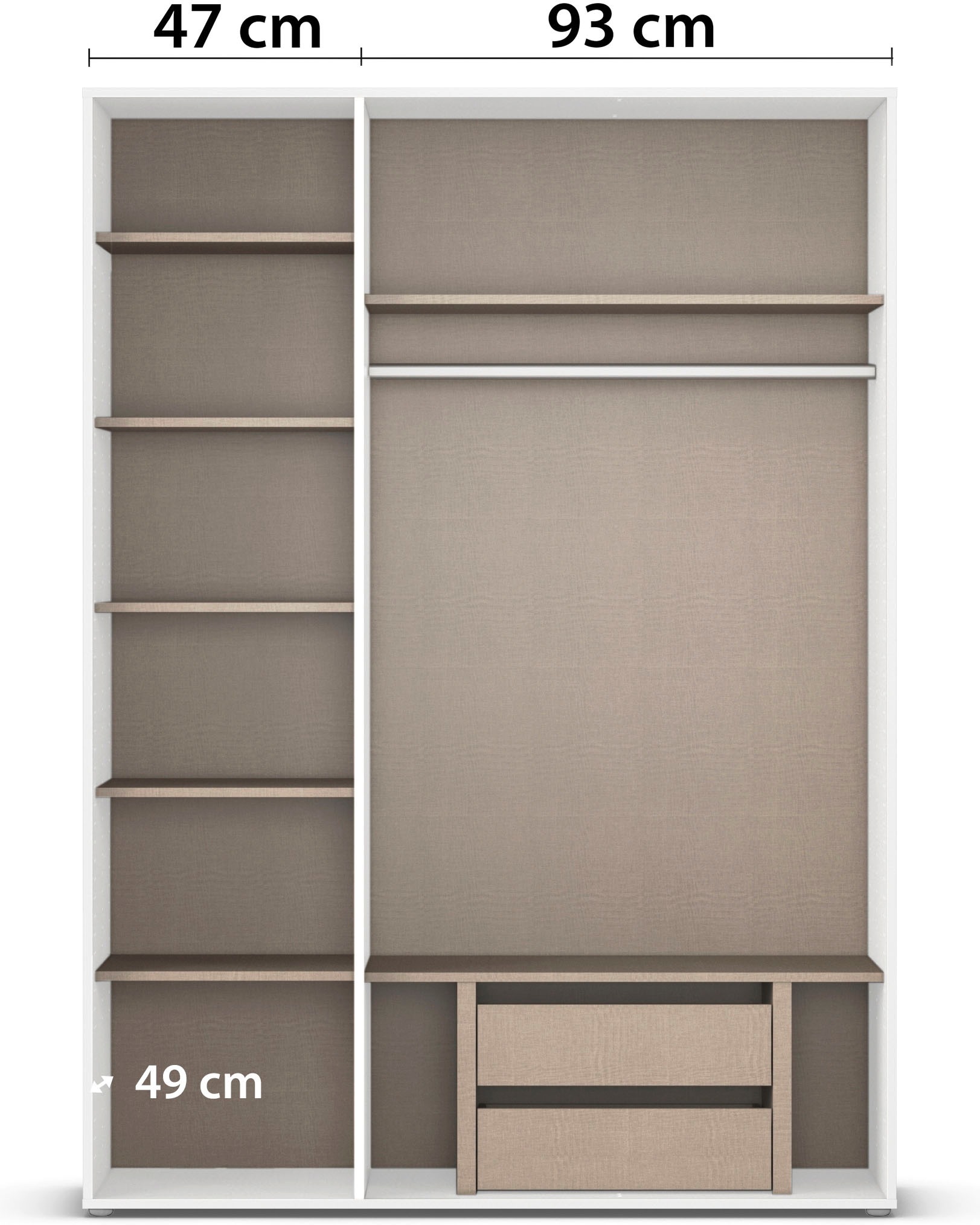 rauch Kleiderschrank »VOYAGER Otto´s Choice Garderobe Wäscheschrank TOPSELLER Schlafzimmer«, (in 3 verschiedenen Ausstattungen BASIC/CLASSIC/PREMIUM), Schrank mit modernen Griffen in viel Stauraum MADE IN GERMANY