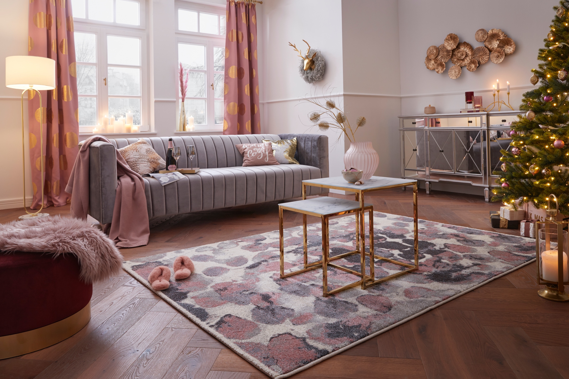 queence Dekokissen »Warm and Cozy«, mit Schriftzug, Kissenhülle ohne Füllung, 1 Stück