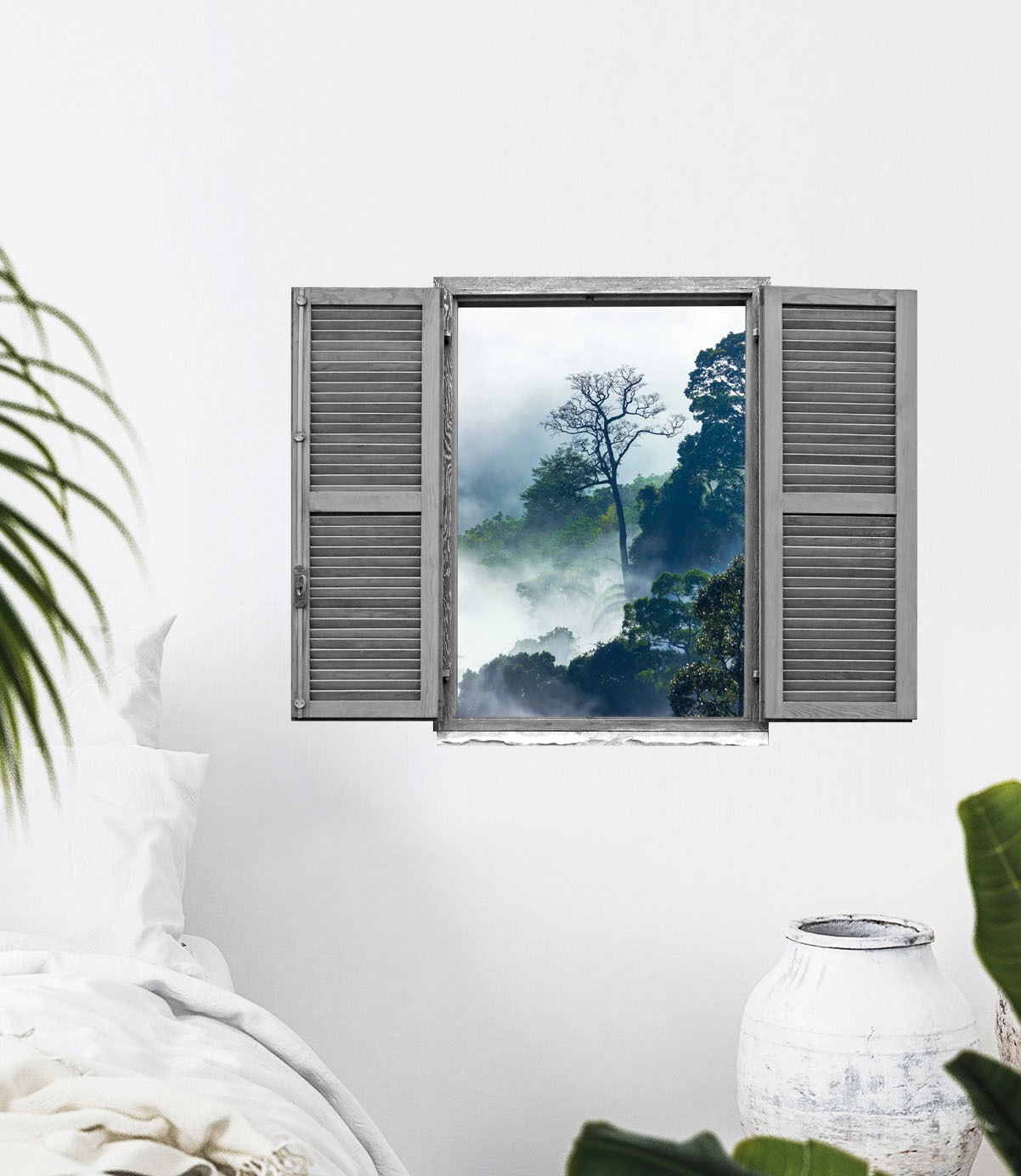queence Wandtattoo »Regenwald«, (1 St.), Wandsticker, Wandbild, selbstklebend, 3D, Fenster
