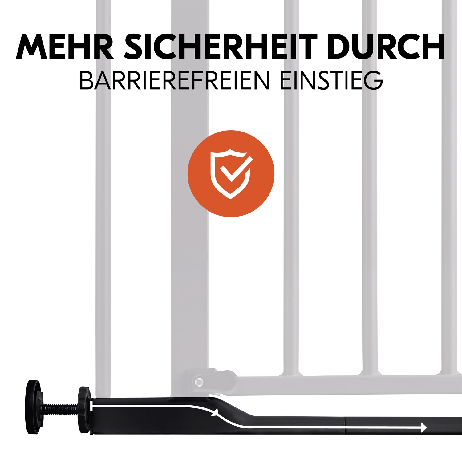 Hauck Türschutzgitter »Clear Step 2, Black«, auch als Treppenschutzgitter verwendbar; 75-80 cm, flacher Durchgang