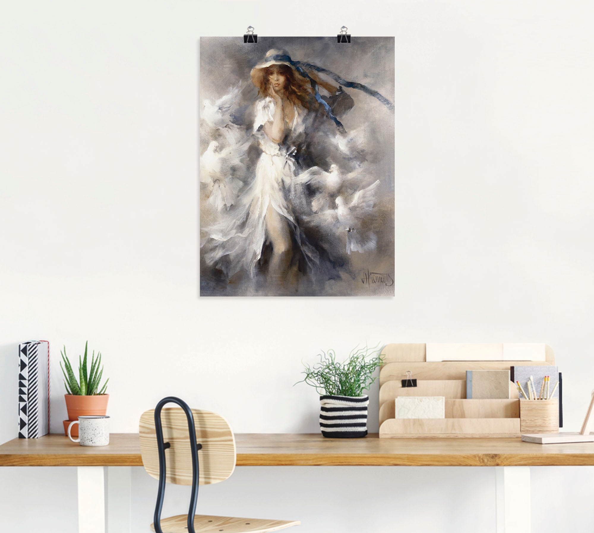 Artland Wandbild »Tauben« Frau 1 Stk. tlg. als Leinwandbild, Poster in verschied. Größen