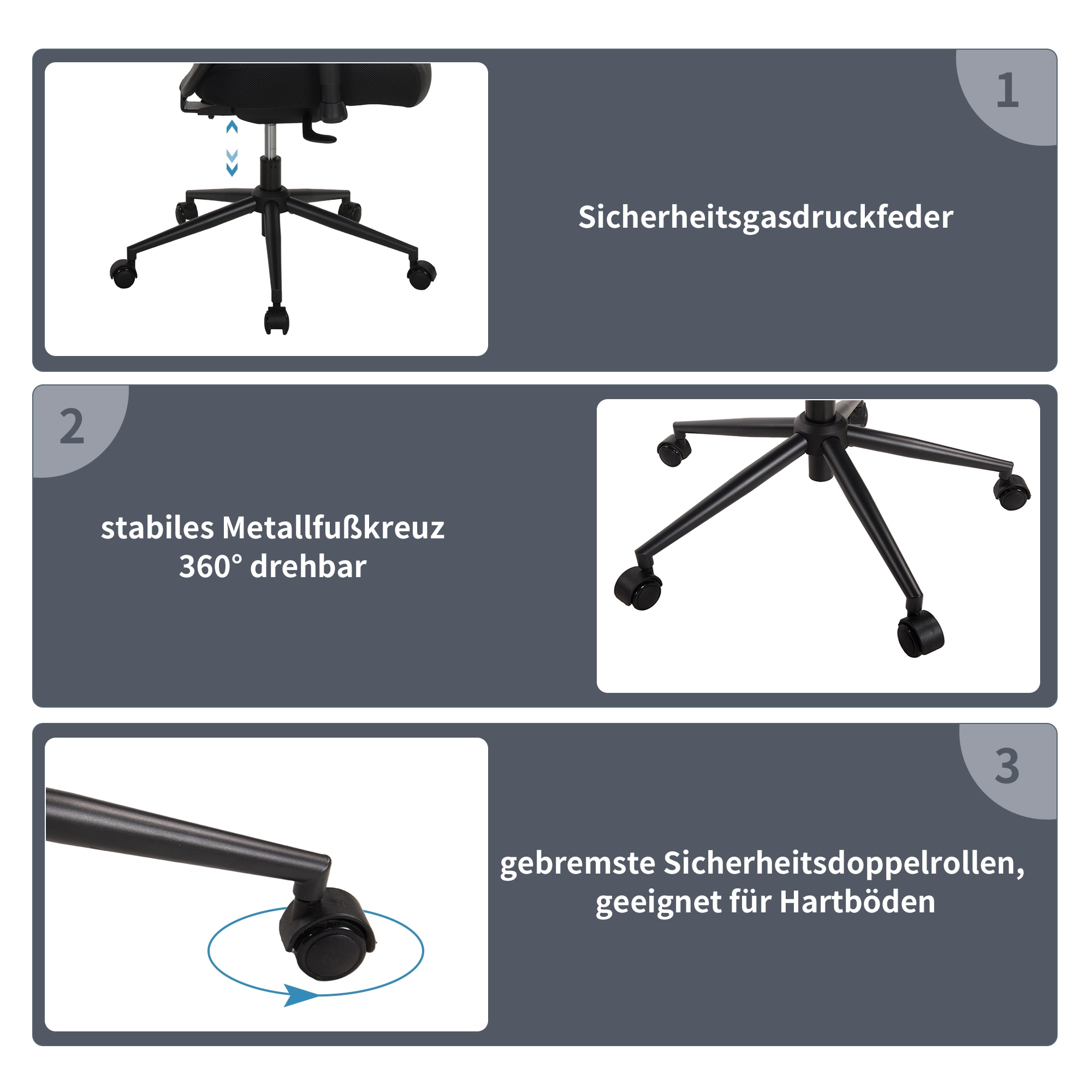 Places of Style Schreibtischstuhl »TURSI«, 1 St., Microfaser, 2-D Armlehnen, Sitztiefen- und höhenverstellung, Lederlook-Mikrofaser