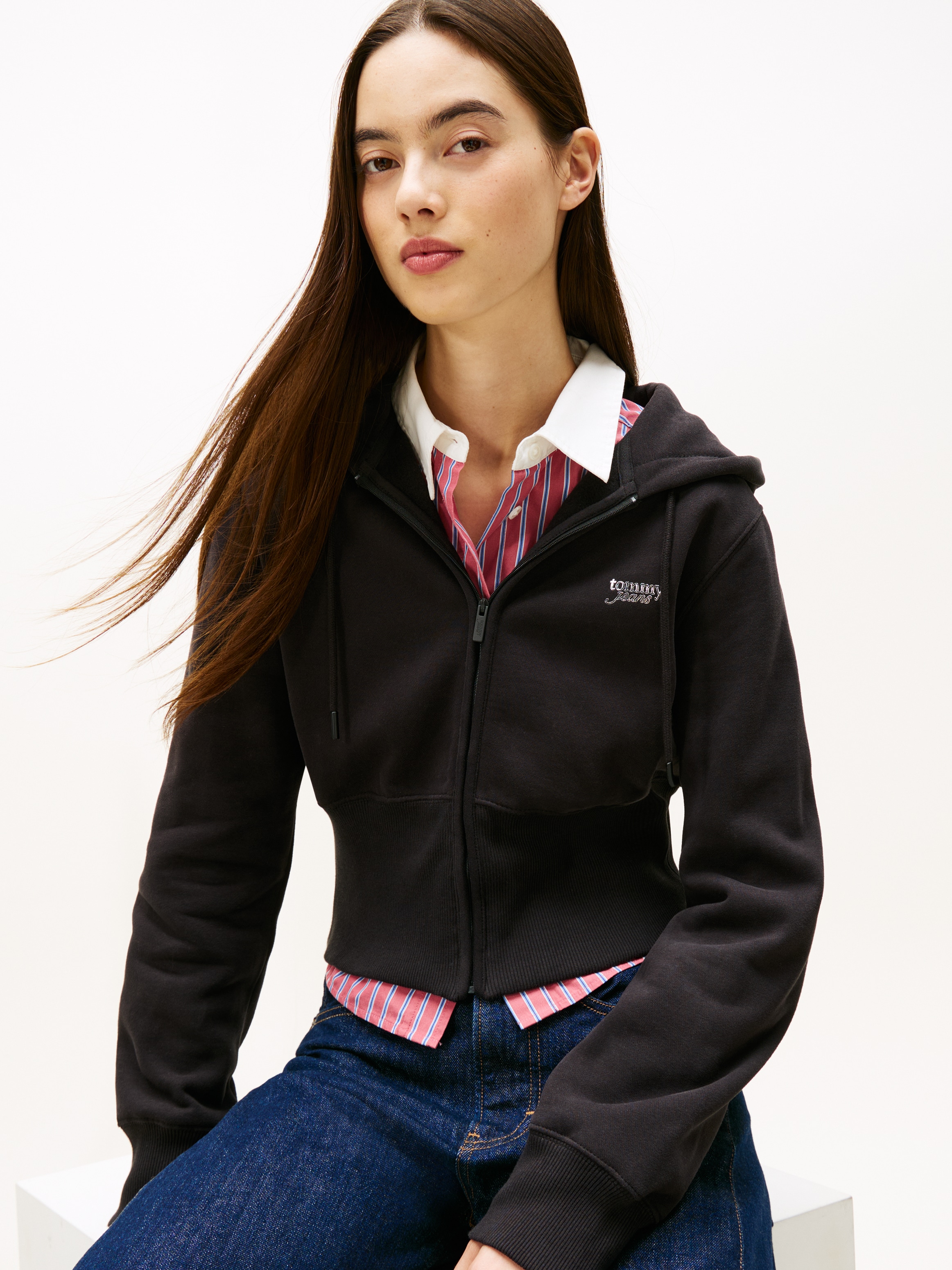 Tommy Jeans Kapuzensweatjacke »TJW REG SILVER SCRIPT ZIP THRU«