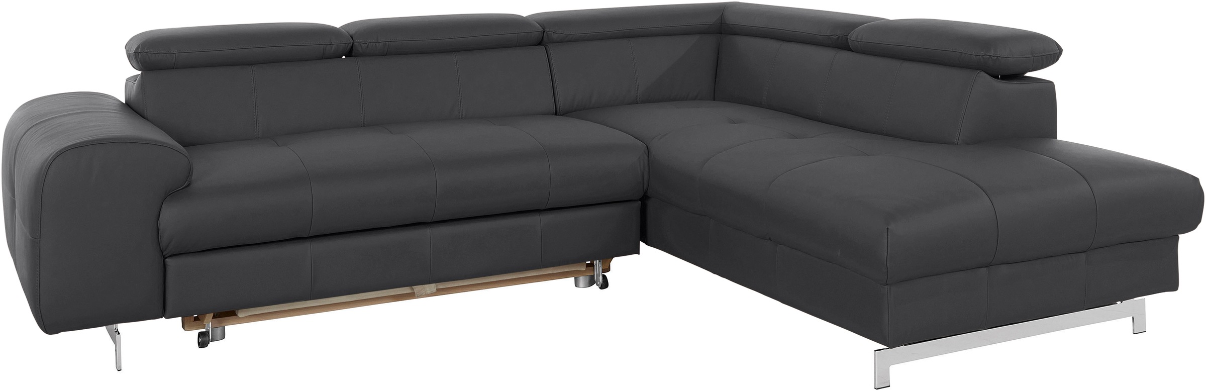 COTTA Ecksofa »Chef L-Form«, mit Kopfteilverstellung, edle Metallkufen, wahlweise mit Bettfunktion