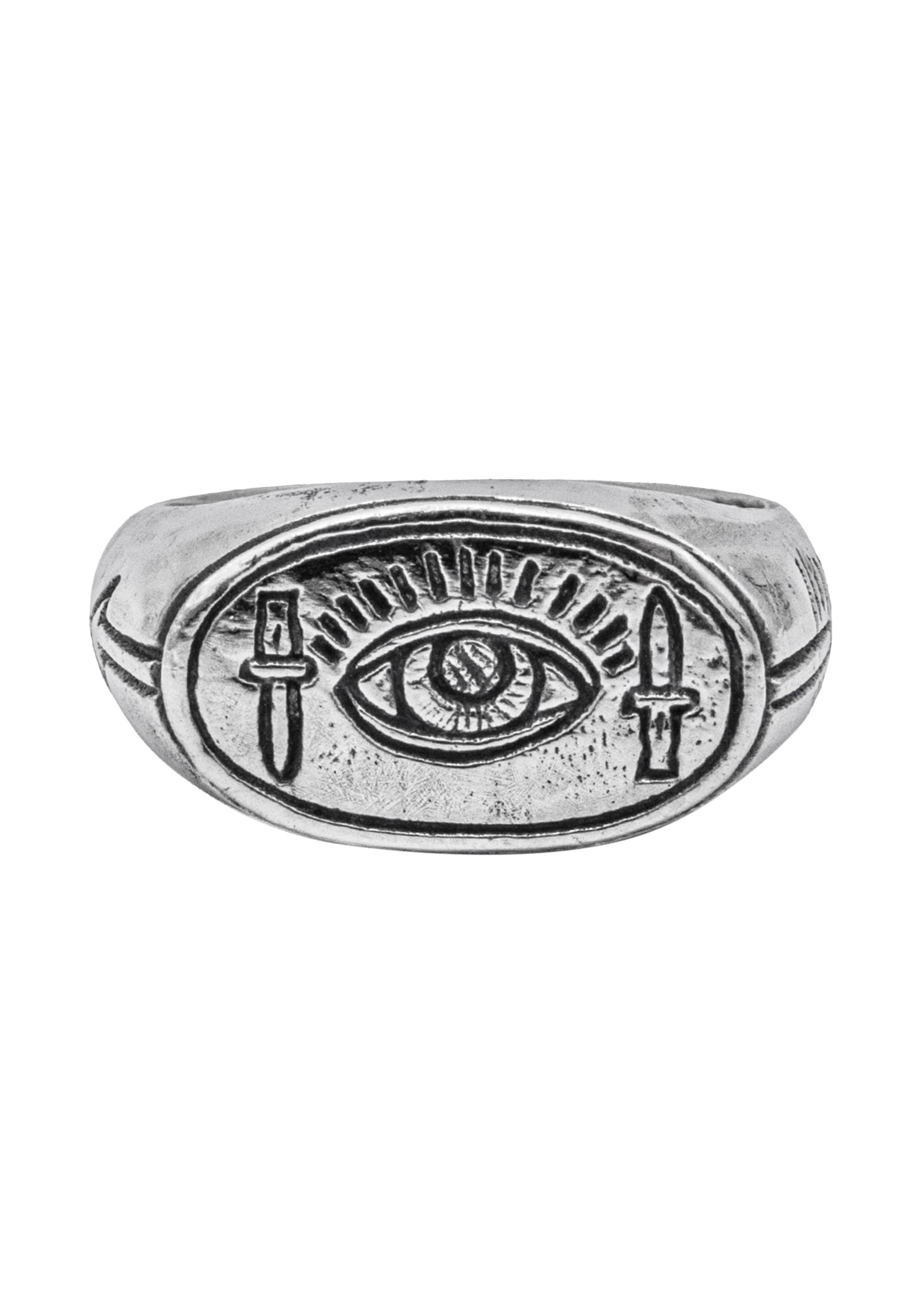 HAZE & GLORY Siegelring »Ring Herren Siegelring - Eye Auge Dolch 925 Silber«