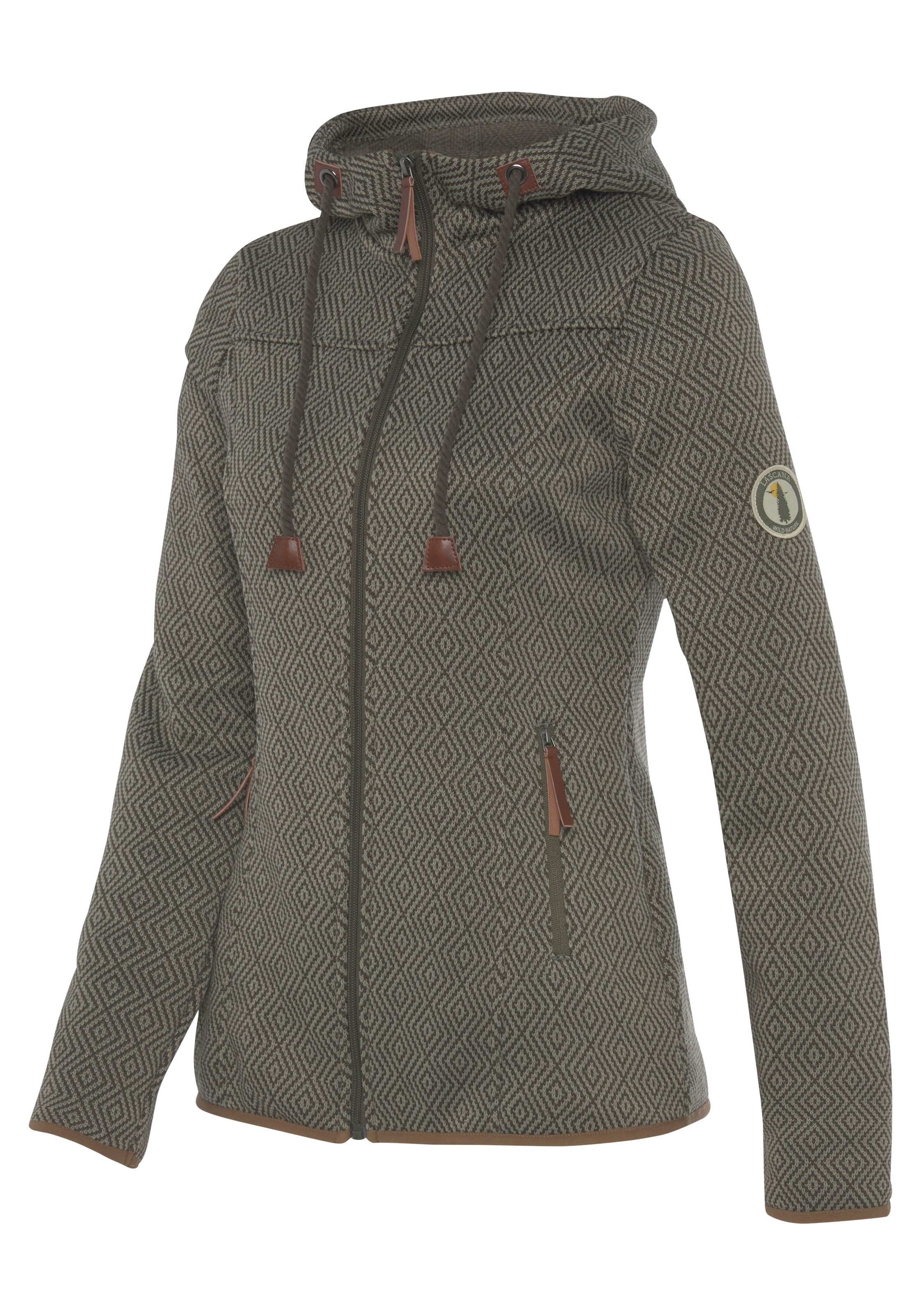 LASCANA ACTIVE Fleecejacke, mit Kapuze, ; Trekkingjacke mit Kapuze