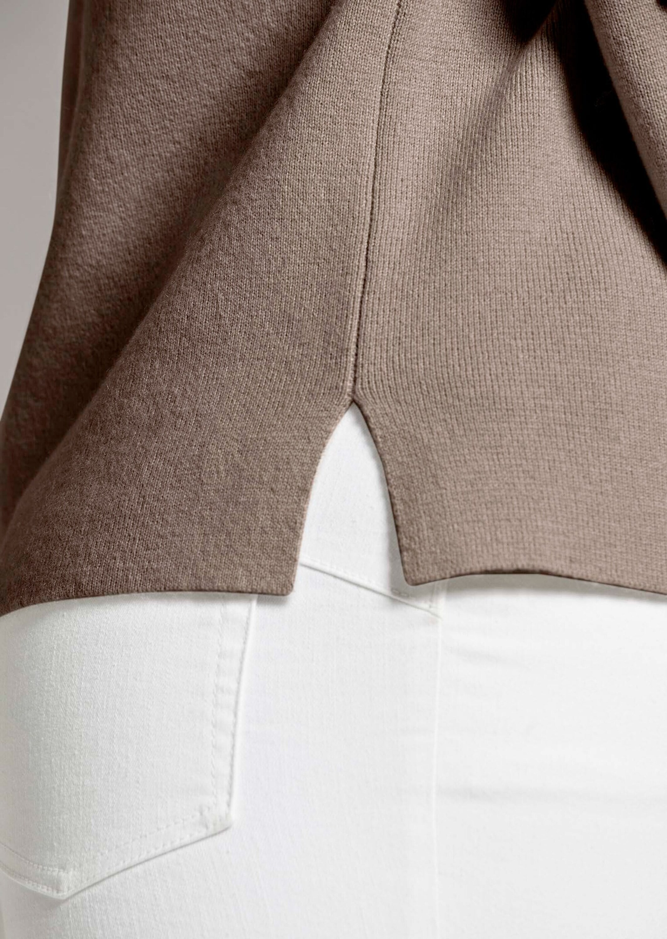 MADELEINE Longpullover »Strickpullover Kaschmir-Pullover mit Pointelle-Muster« Mit Ripp-und Ajourstrick