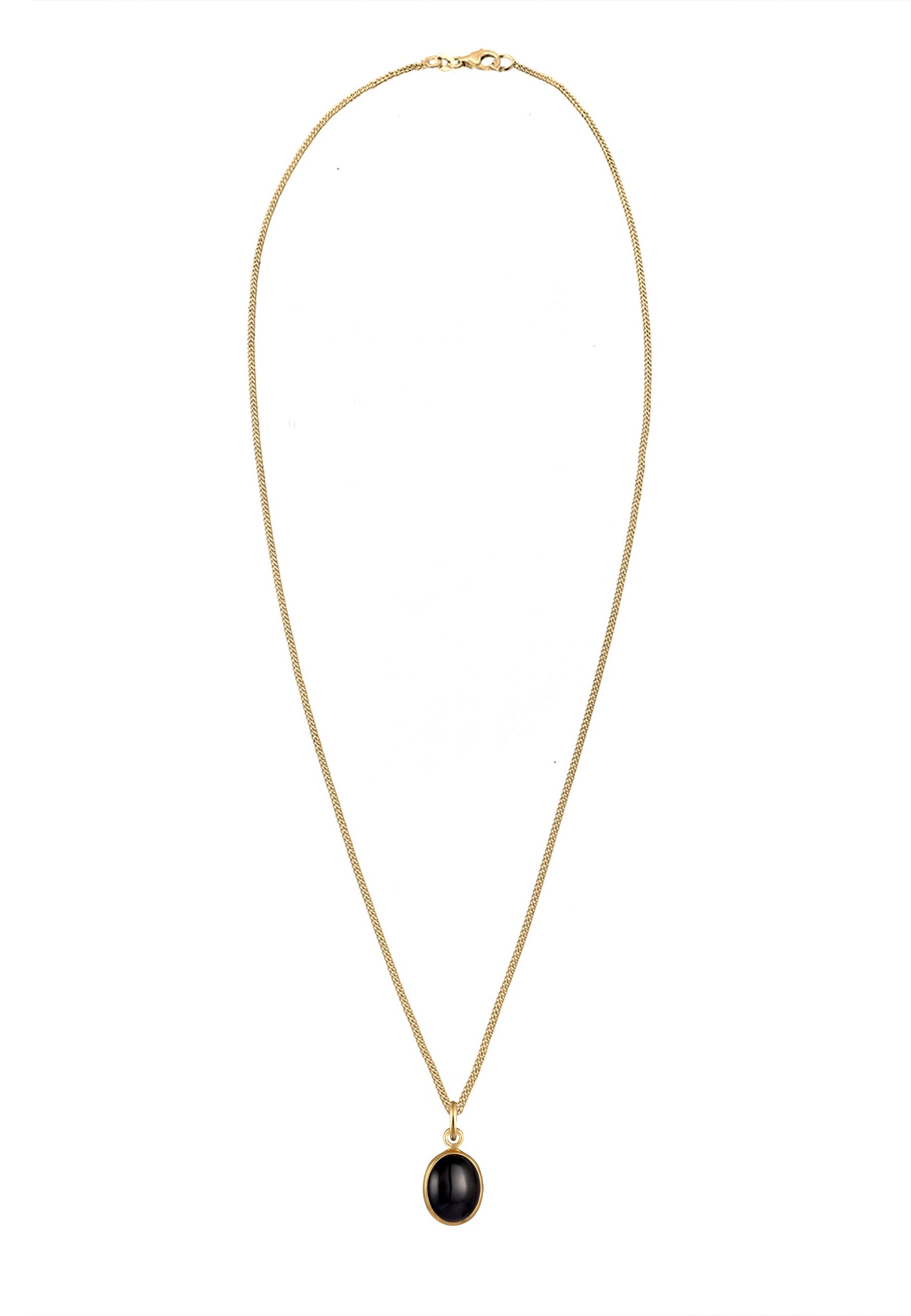 Elli Silberkette »Halskette Onyx Anhänger Oval Klassisch 925 Silber«