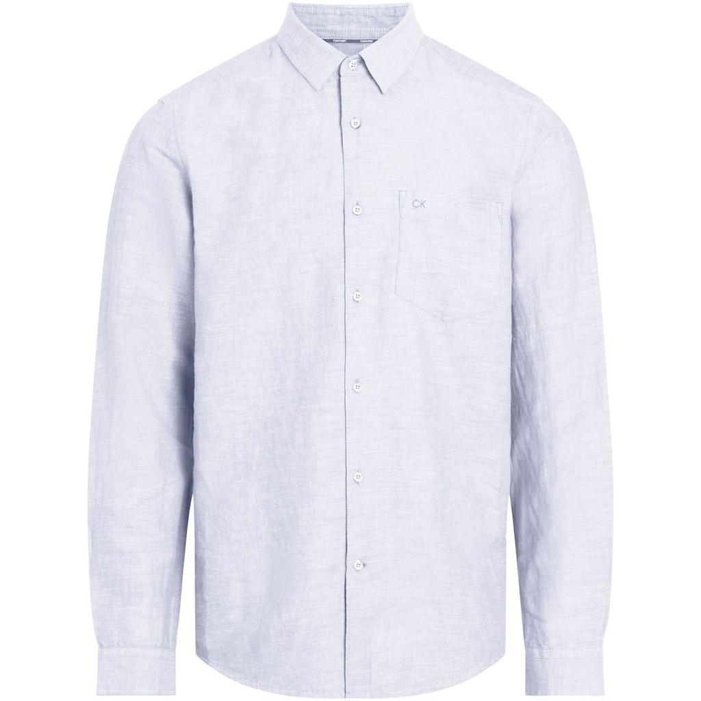 Calvin Klein Langarmhemd »COTTON LINEN CHEST POCKET«