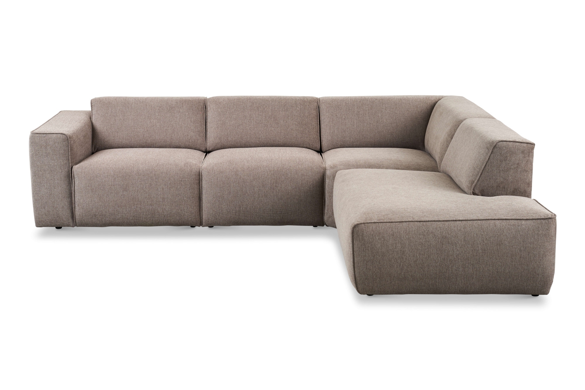 andas Ecksofa »Noord mit Kedernaht, Breite 282 cm«, Cord, Struktur, Webstoff, mit Wellenunterfederung, Massivholzrahmen