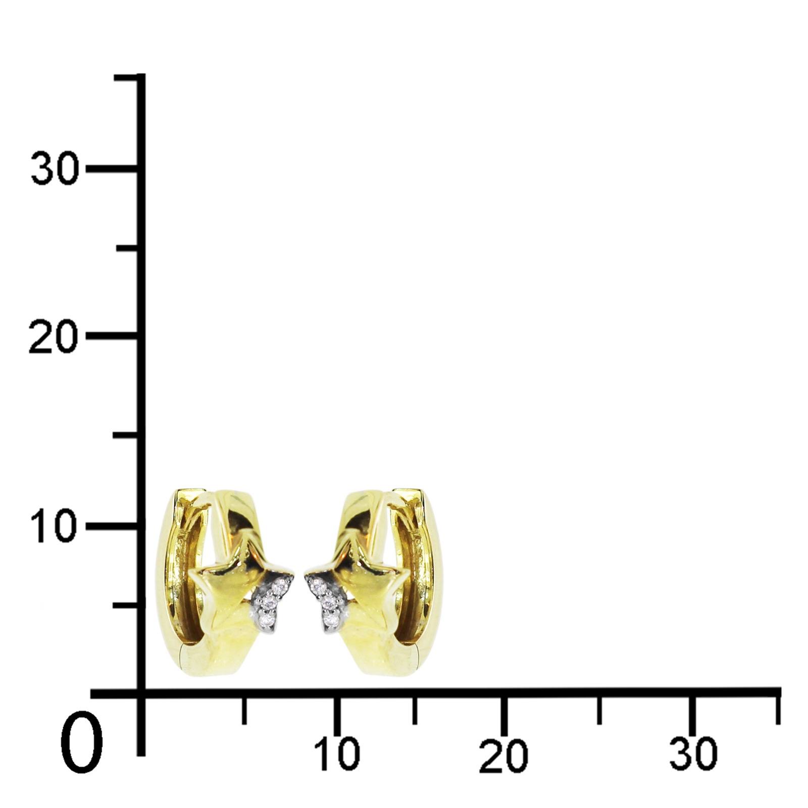 OSTSEE-SCHMUCK Klappcreolen »- Stern - Gold 333/000 - Zirkonia«