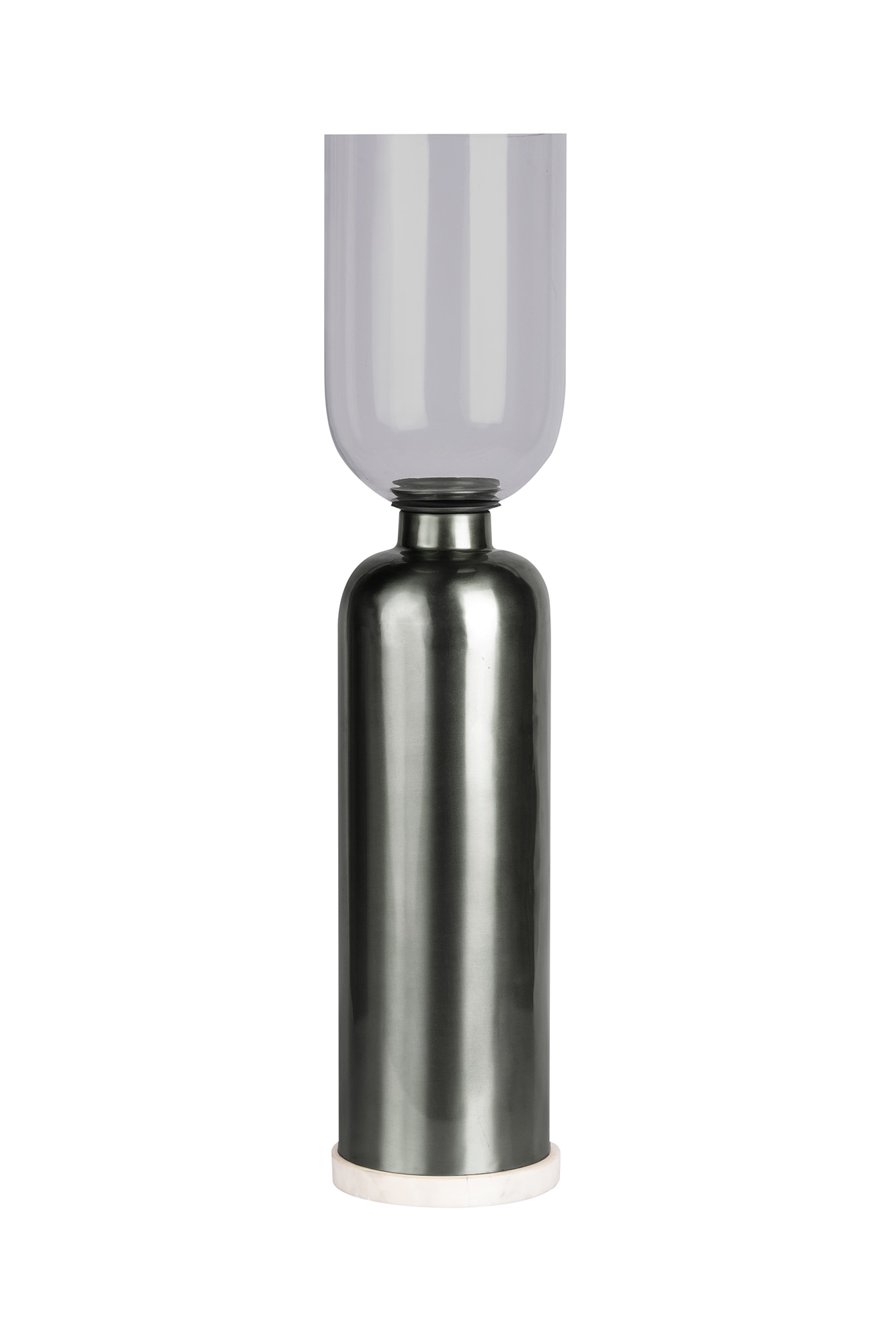 Kayoom Kerzenhalter »Bodenkerzenhalter Shanti 225«, Bodenkerzenhalter aus Metall, Marmor-Sockel, Windlicht aus Glas