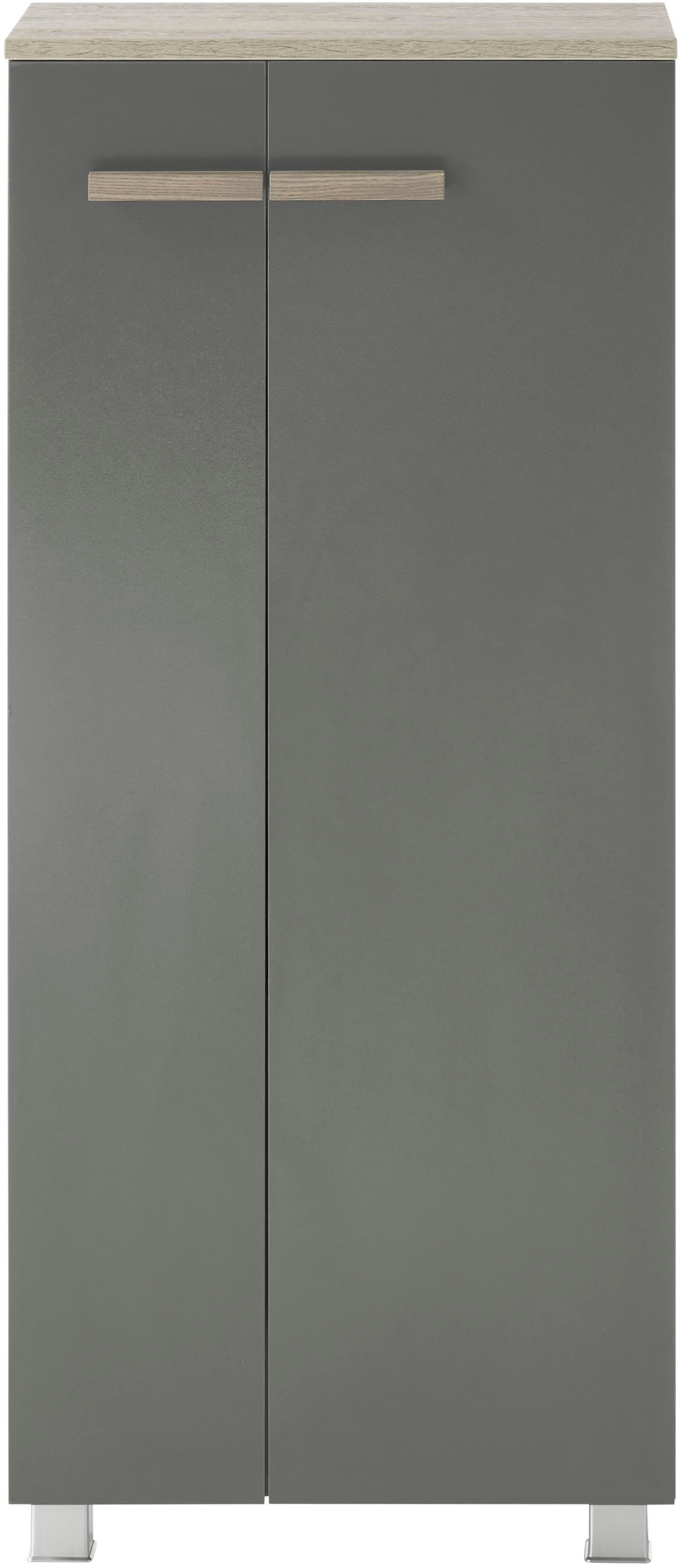 Home affaire Midischrank »SOLiD, Badschrank im modernen Design, Schrank mit Holzgriffen« in zwei Farben verfügbar, mit Stauraum, stehend o. hängend montierbar